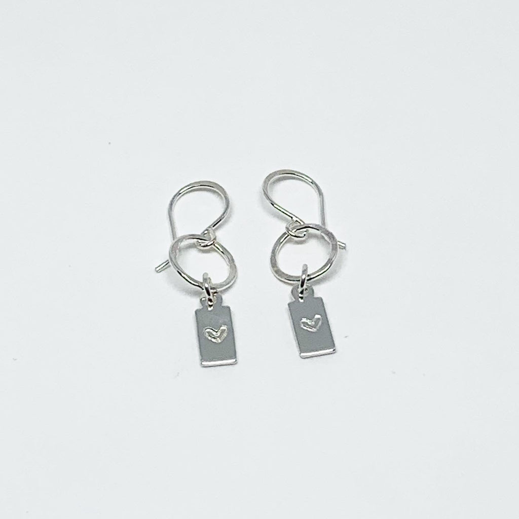 Heart Tag Drop Earrings-0
