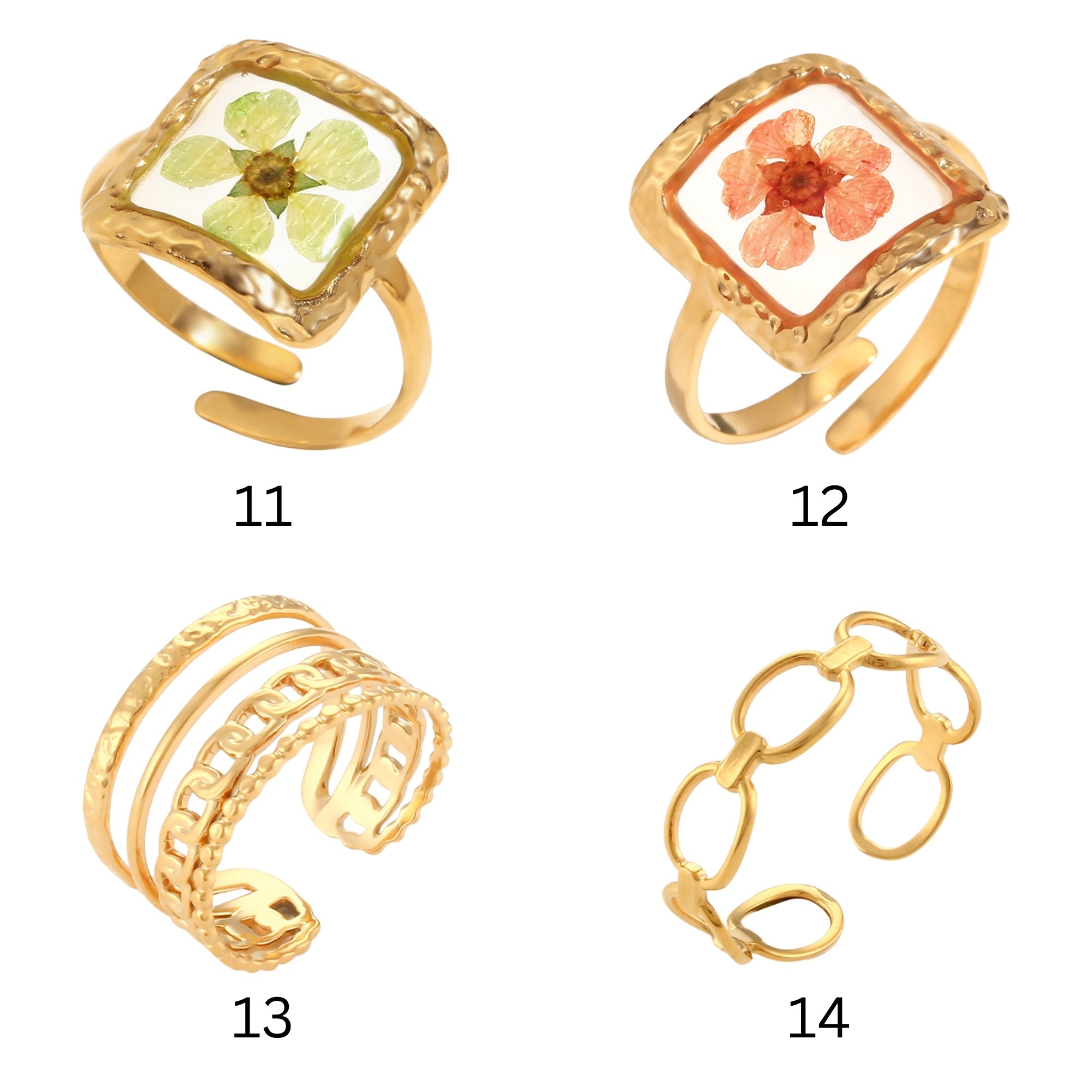 18K Gold Waterproof Stacking Rings-8
