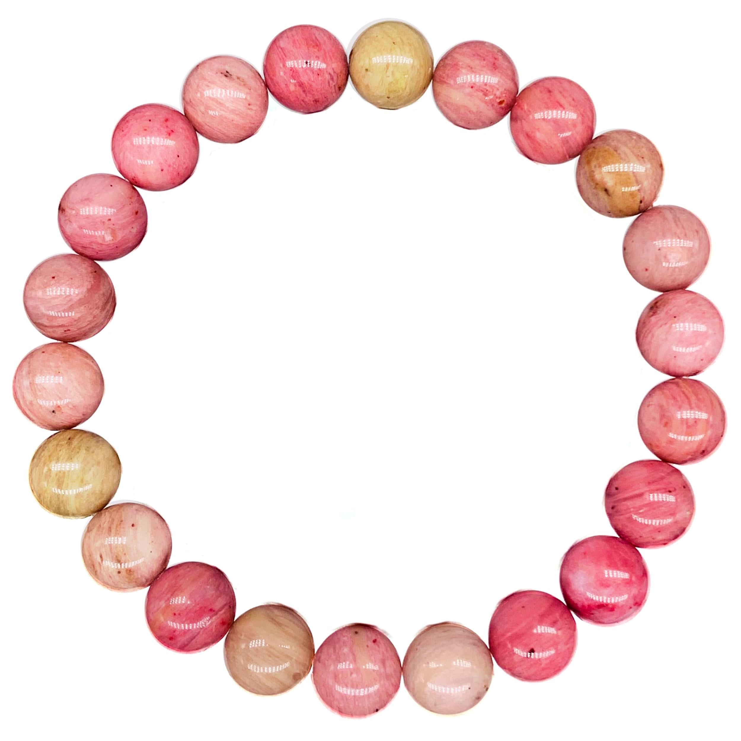Rhodonite Beaded Crystal Bracelet-4