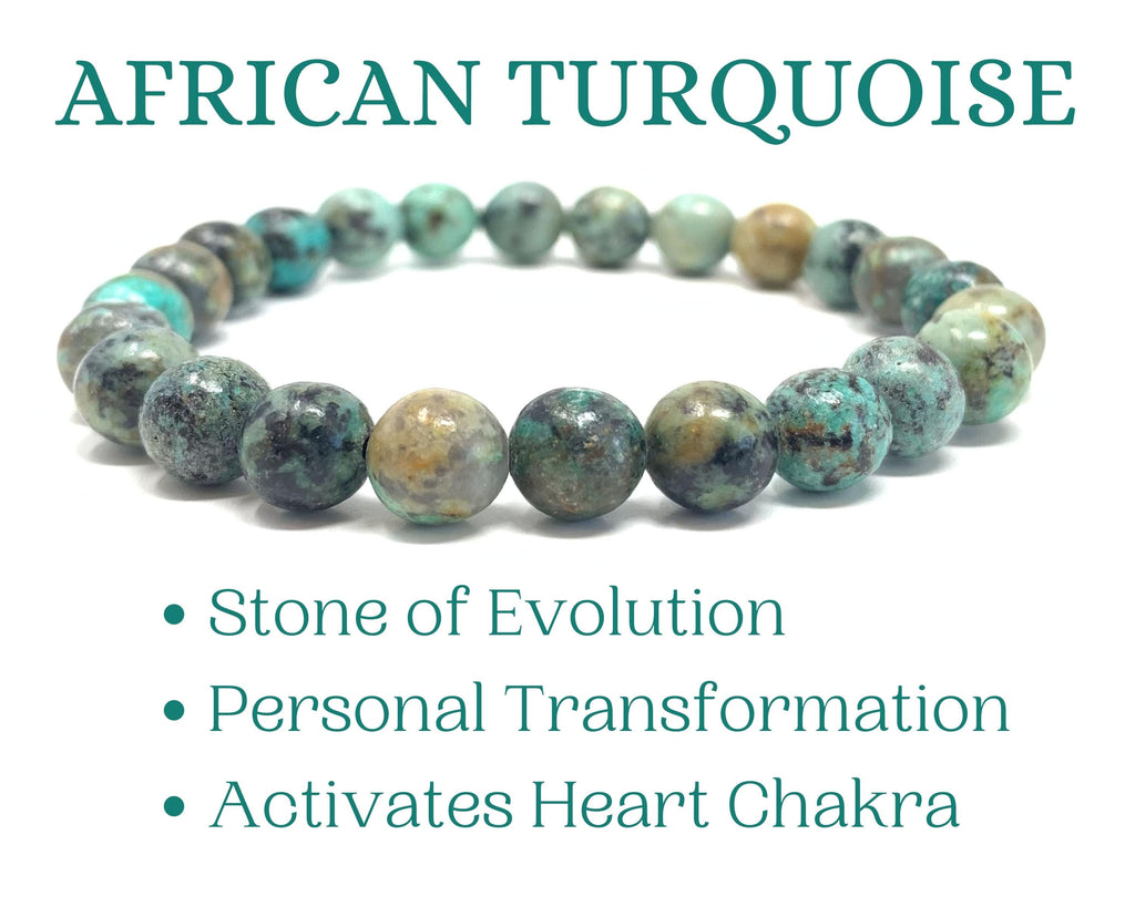 African Turquoise Beaded Crystal Bracelet-3