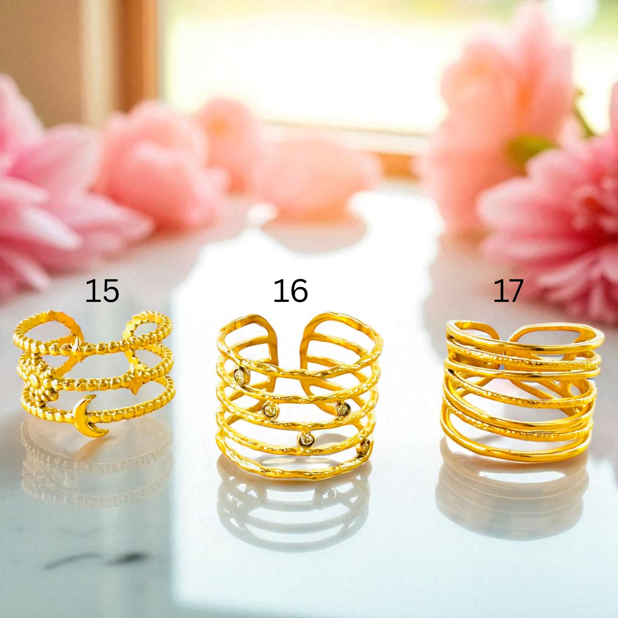 18K Gold Waterproof Stacking Rings-9