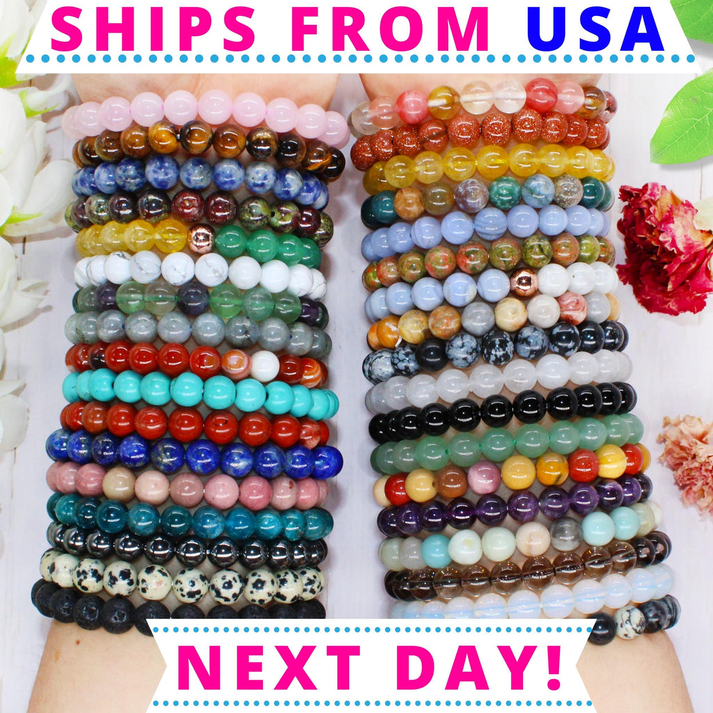 Healing Crystal Bead Bracelet for Women, Men, Stacked Bracelets-0