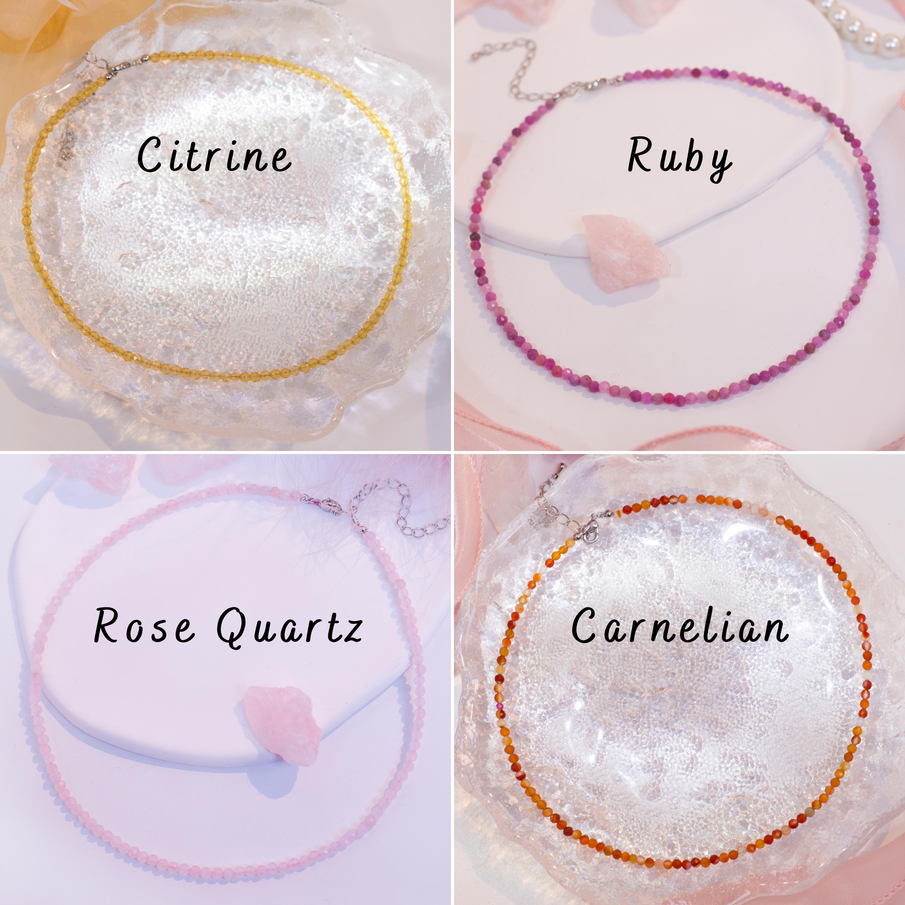 Birthstone Crystal Gemstone Choker Necklace-1