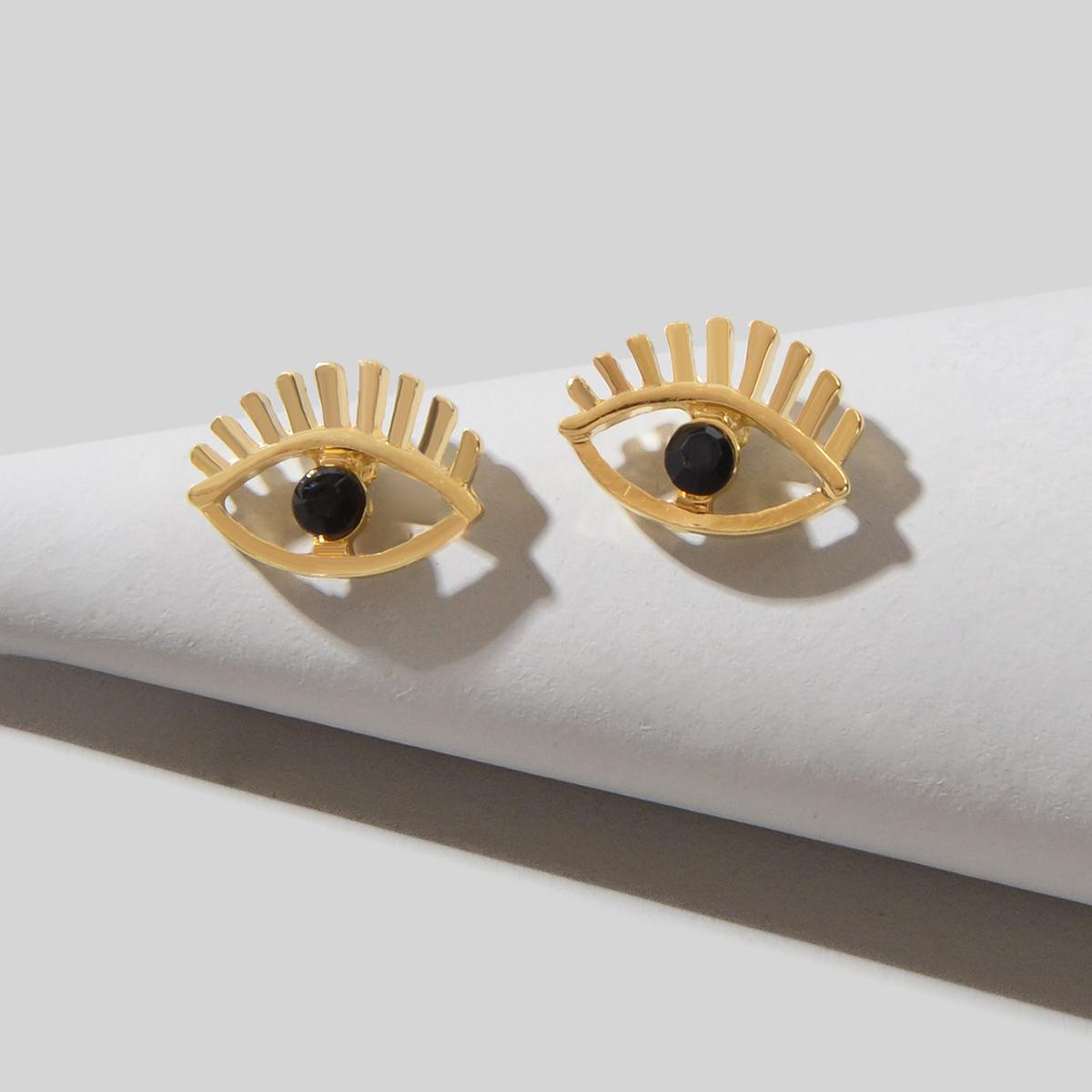 Blue Hotpink Rhinestone Decor Eye Shape Stud Earrings Women Girls Dainty Gifts-6