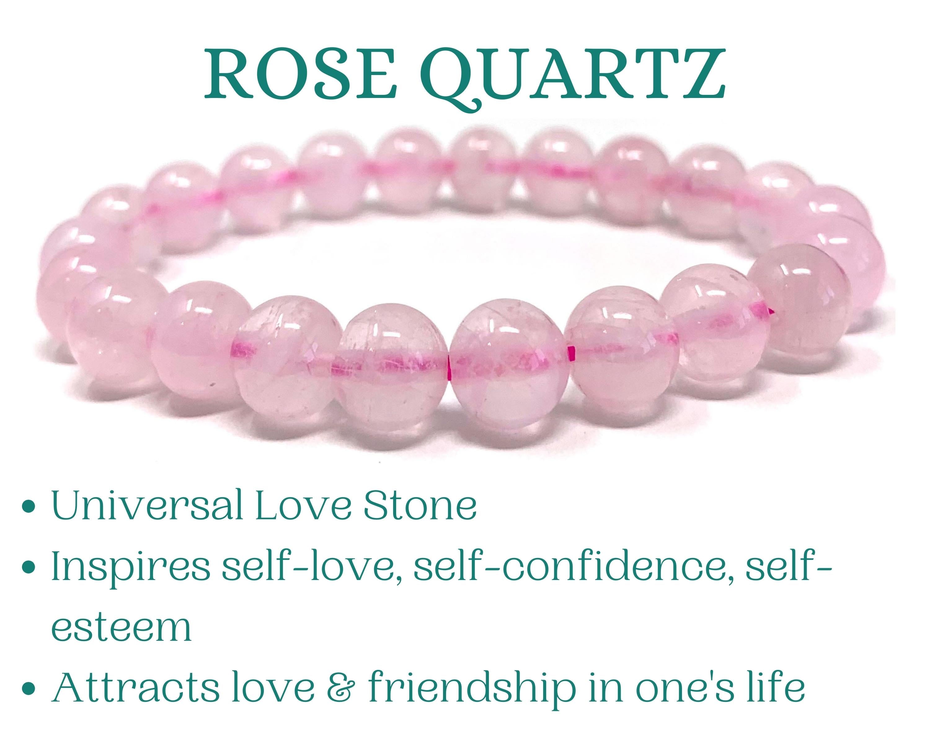 Rose Quartz Beaded Crystal Bracelet-4