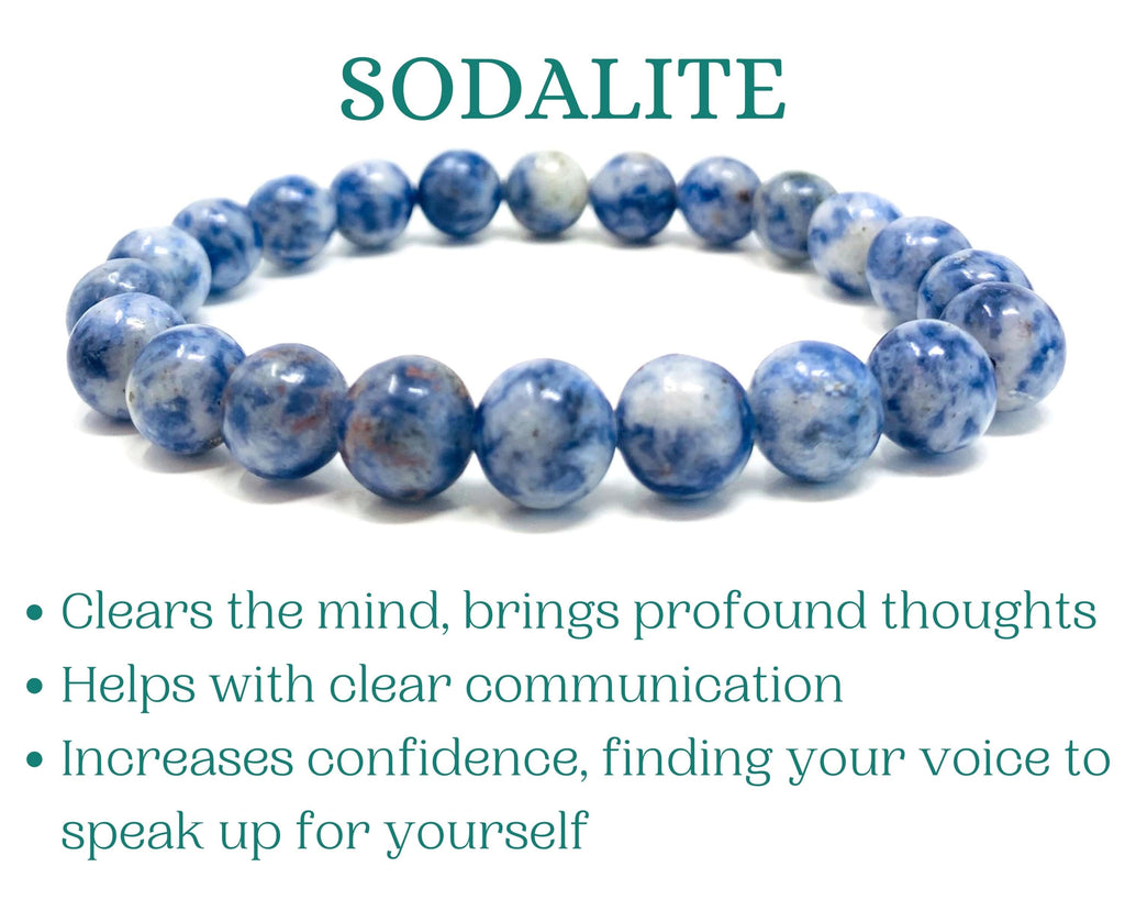 Sodalite Beaded Crystal Bracelet