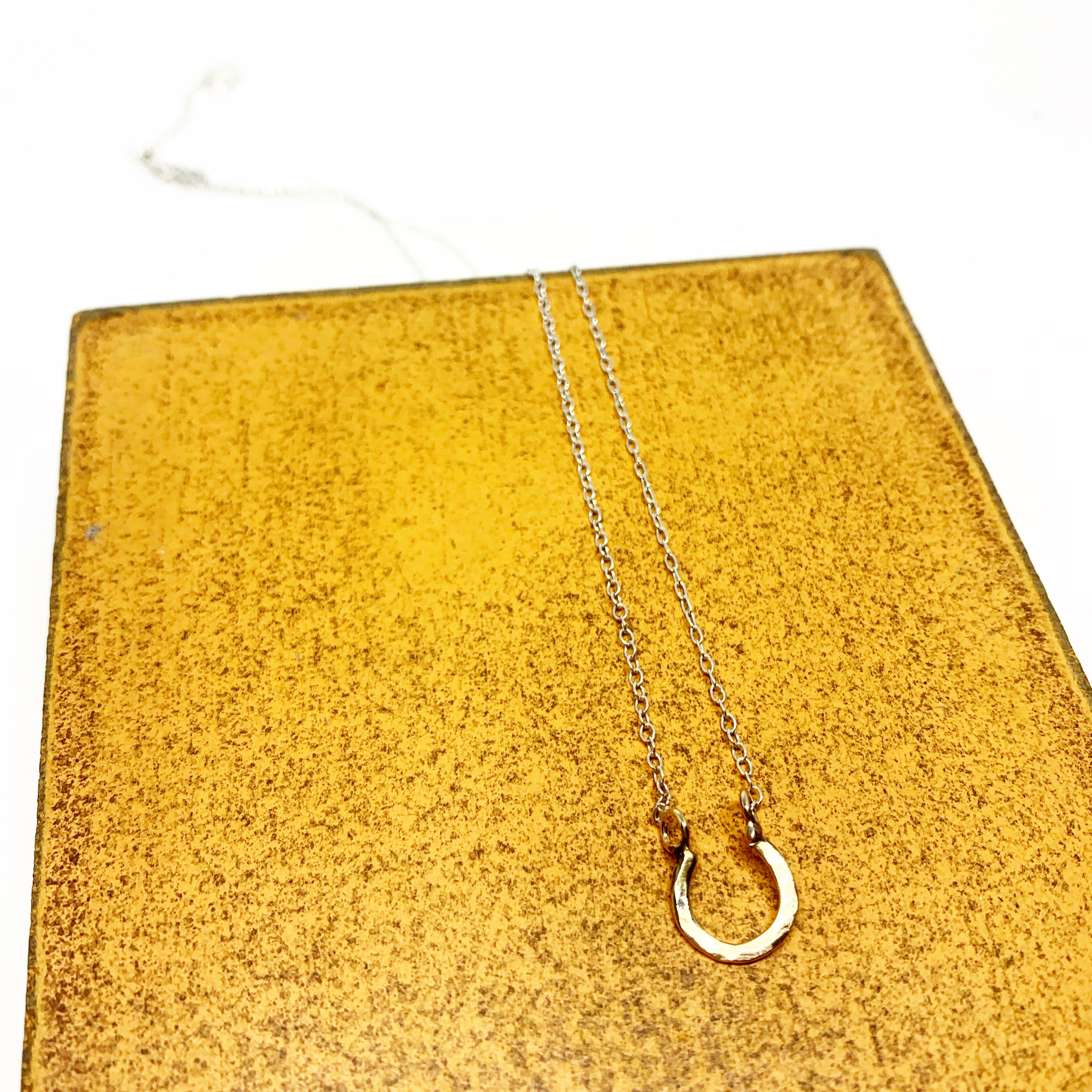 Mini Lucky Horseshoe Charm Necklace-2