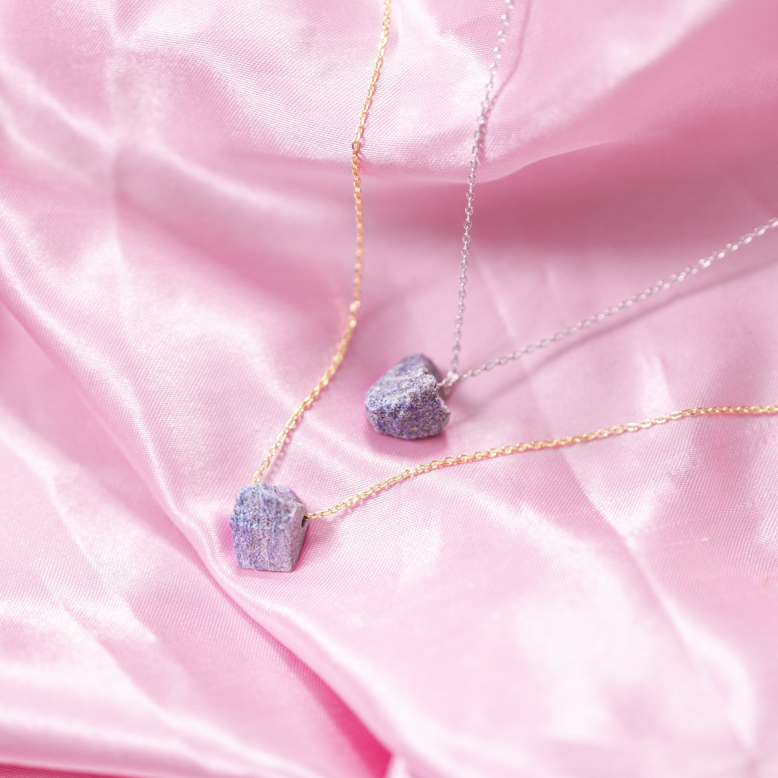 Raw Crystal 14K Gold, Silver Birthstone Necklace-12