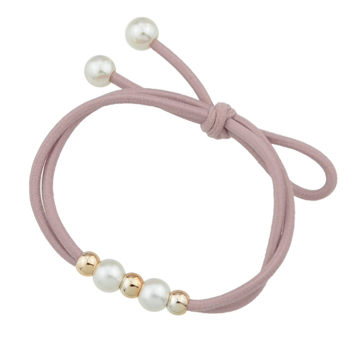 Pearl Metal Beads Elastic Bowknot Hair Ties Ropes Women Girls Hair Accessories-5