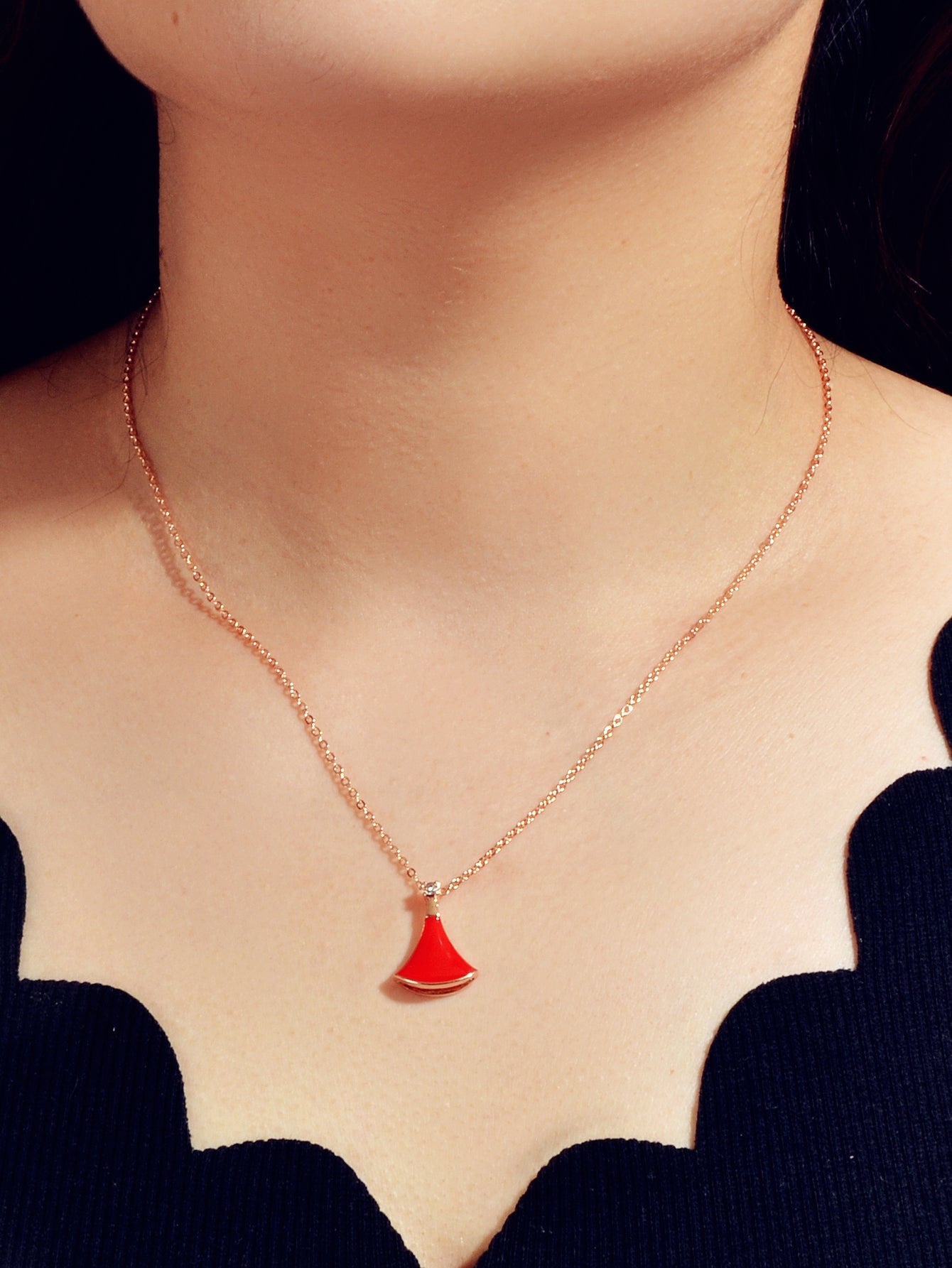 Traditional Ethnic Indian Jewellery Enamel Sector Shape Charm Bohemian Necklace