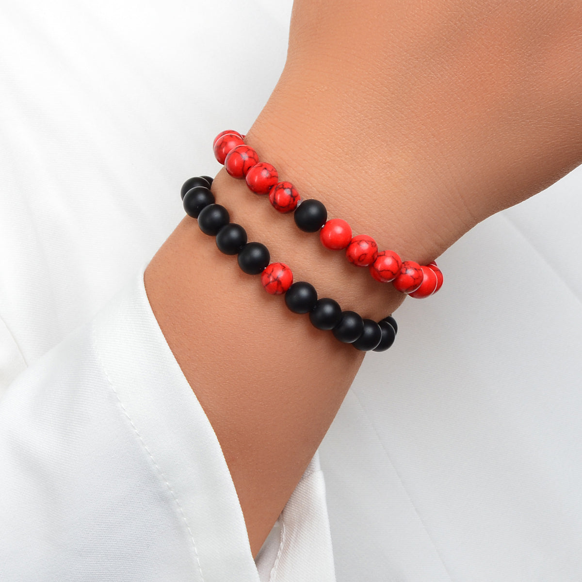 2pcs Multicolour Stretch Handmade Elastic Beads Bracelets Ethnic Jewellery-0