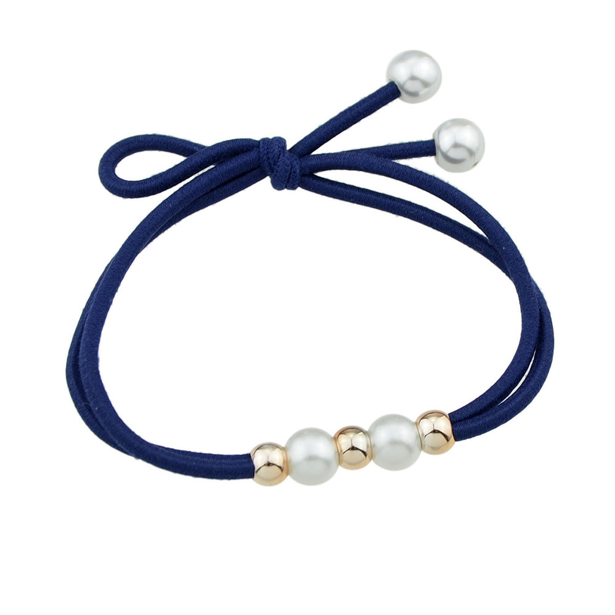 Pearl Metal Beads Elastic Bowknot Hair Ties Ropes Women Girls Hair Accessories-7