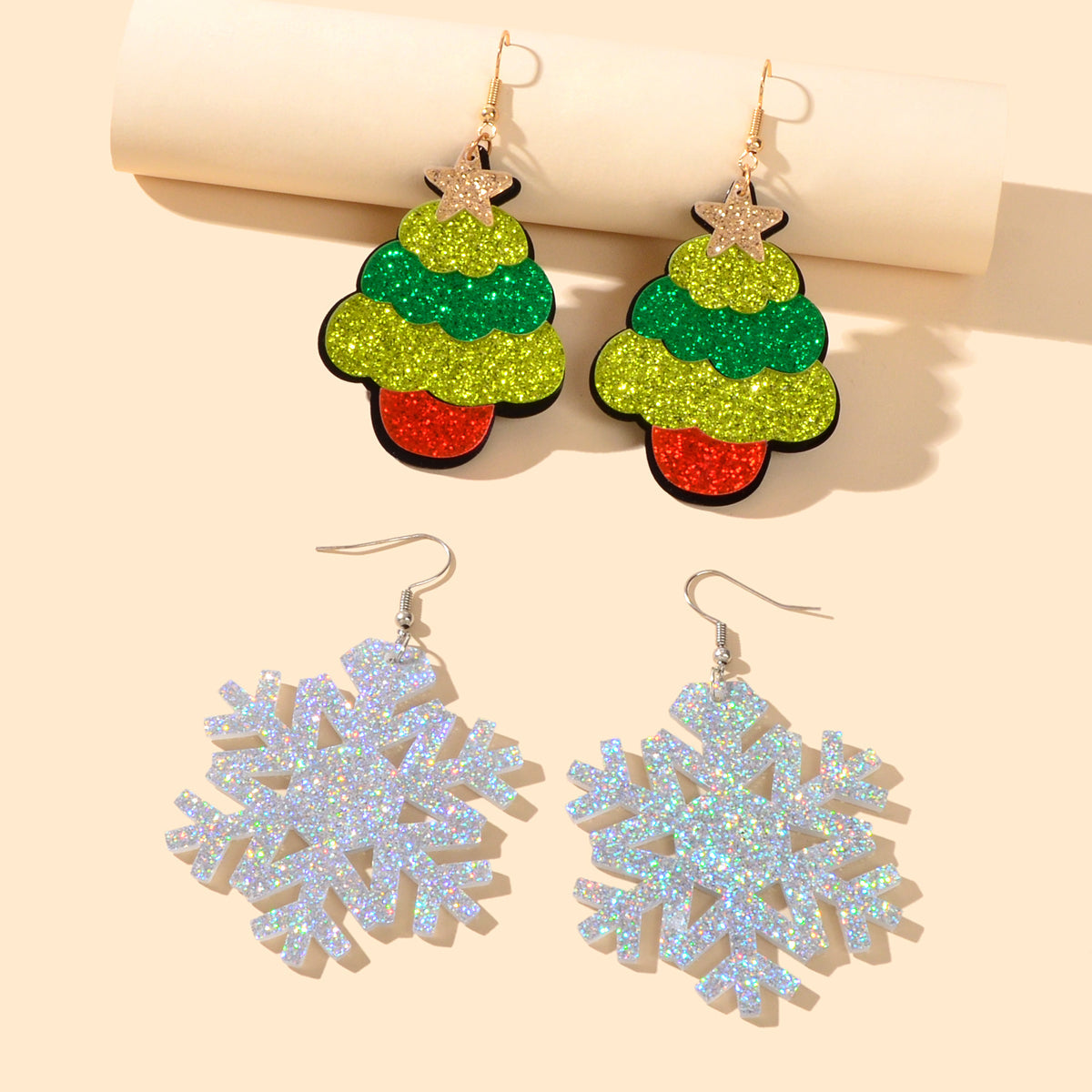 Christmas Gift Earrings Luxurious Colourful Santa Claus Jewellery 2 pairs-0