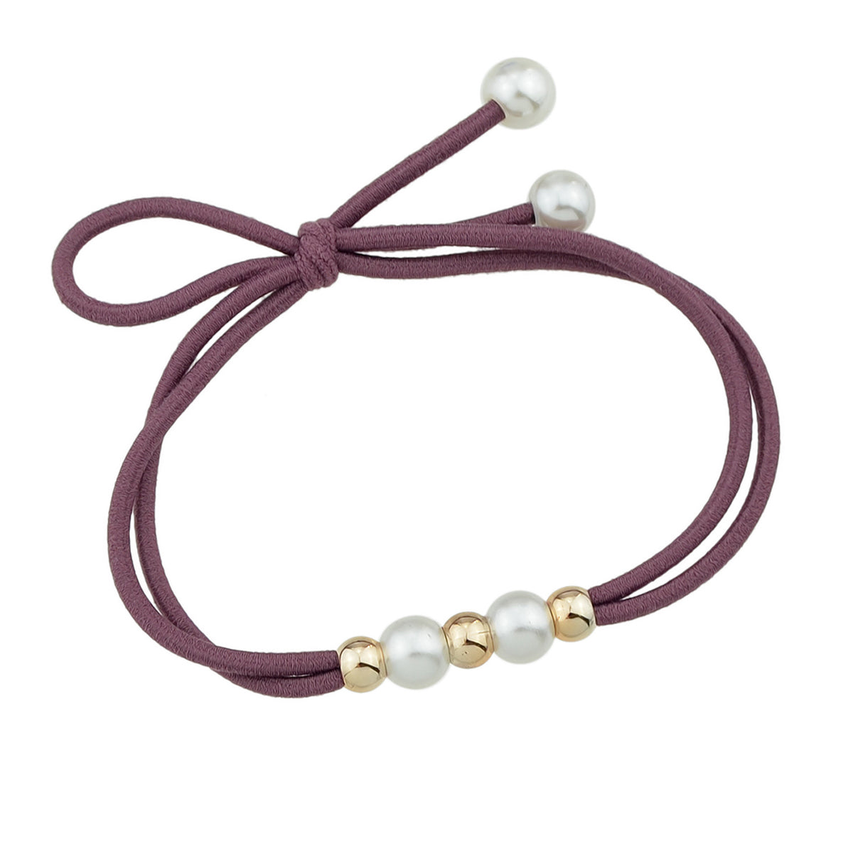 Pearl Metal Beads Elastic Bowknot Hair Ties Ropes Women Girls Hair Accessories-3