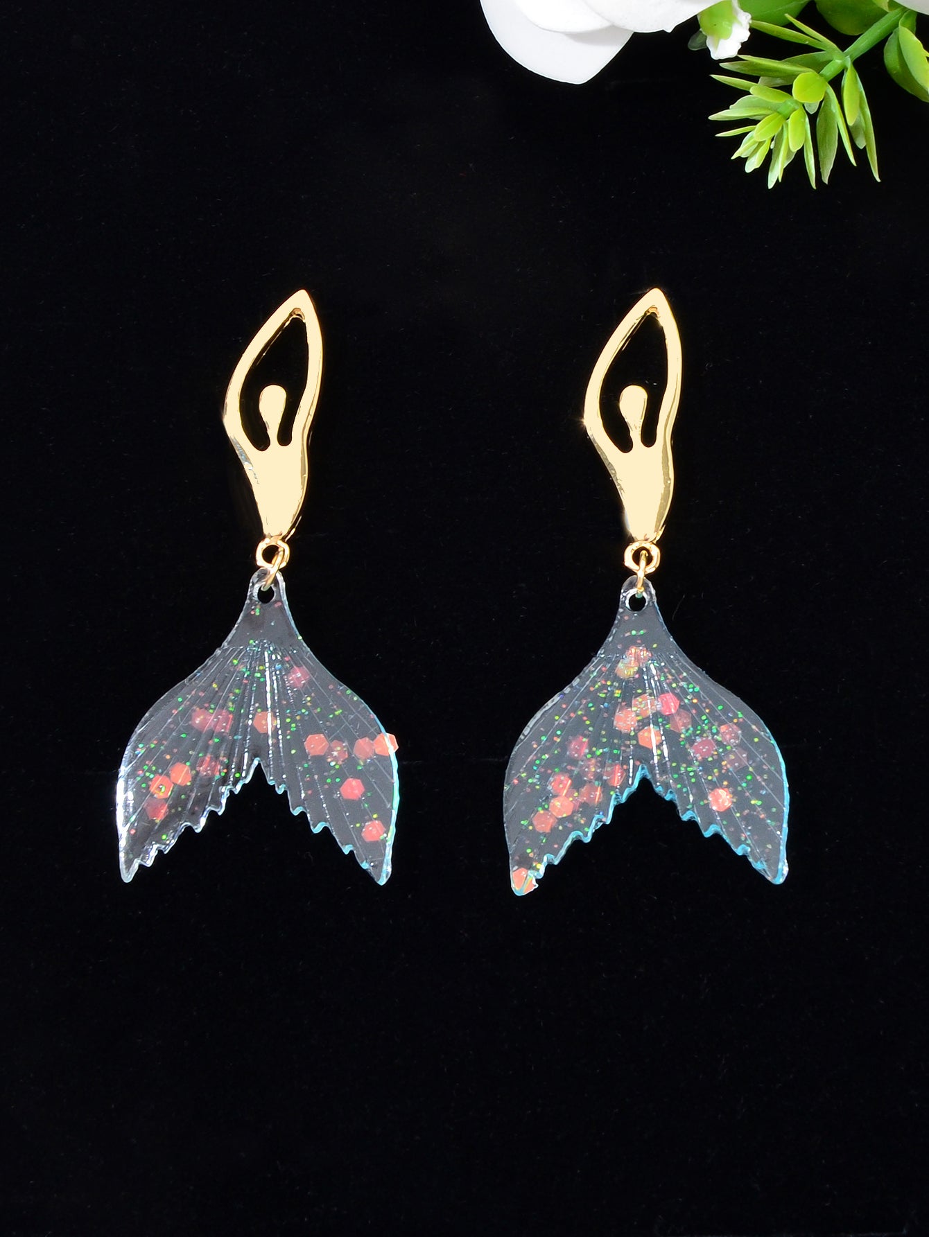 Adorable Mermaid Pendant Stud Earrings Enchanting Oceanic Charm Ear Jewellery-1