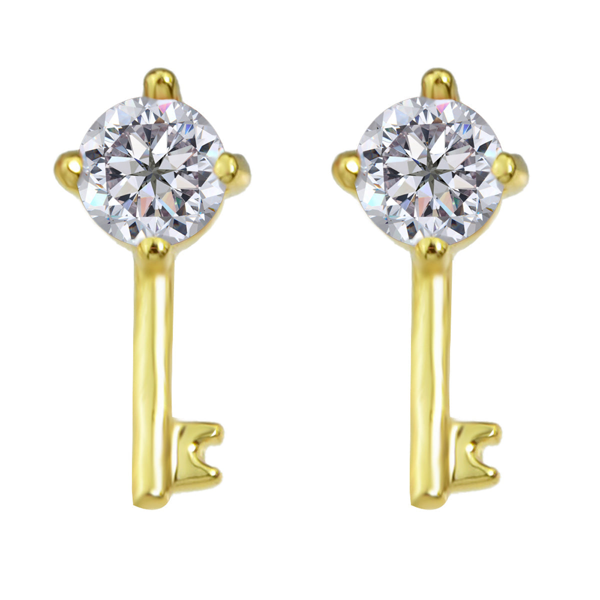 Perfect Wedding Engagement Jewellery Created Cubic Zirconia Key Stud Earrings