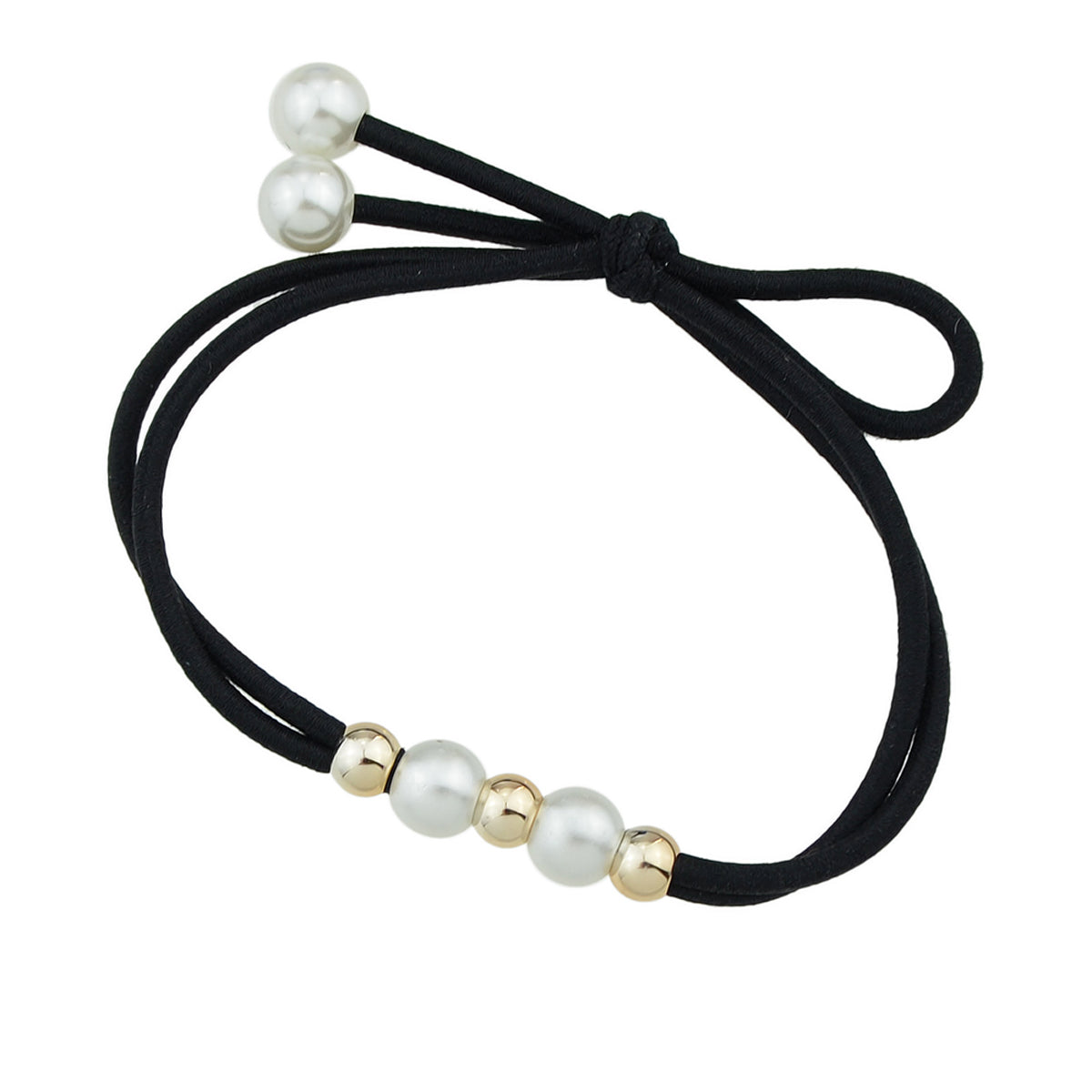 Pearl Metal Beads Elastic Bowknot Hair Ties Ropes Women Girls Hair Accessories-0