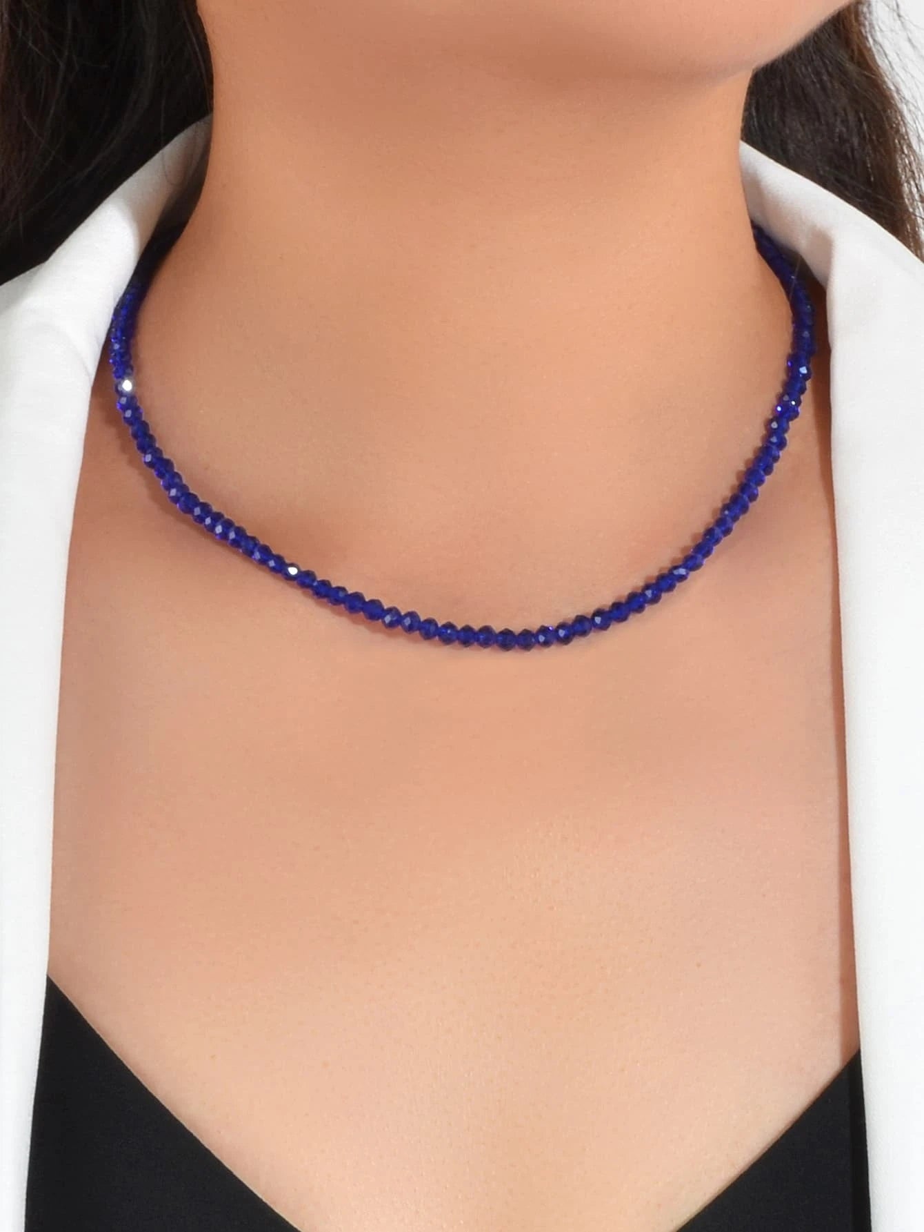 Black Blue Purple Beads Ethnic Chain Collar Necklace Girls Party Jewellery Gift-4