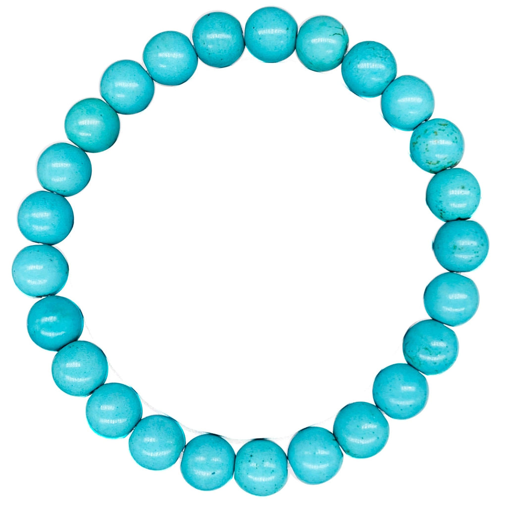 Turquoise Howlite Beaded Crystal Bracelet-0