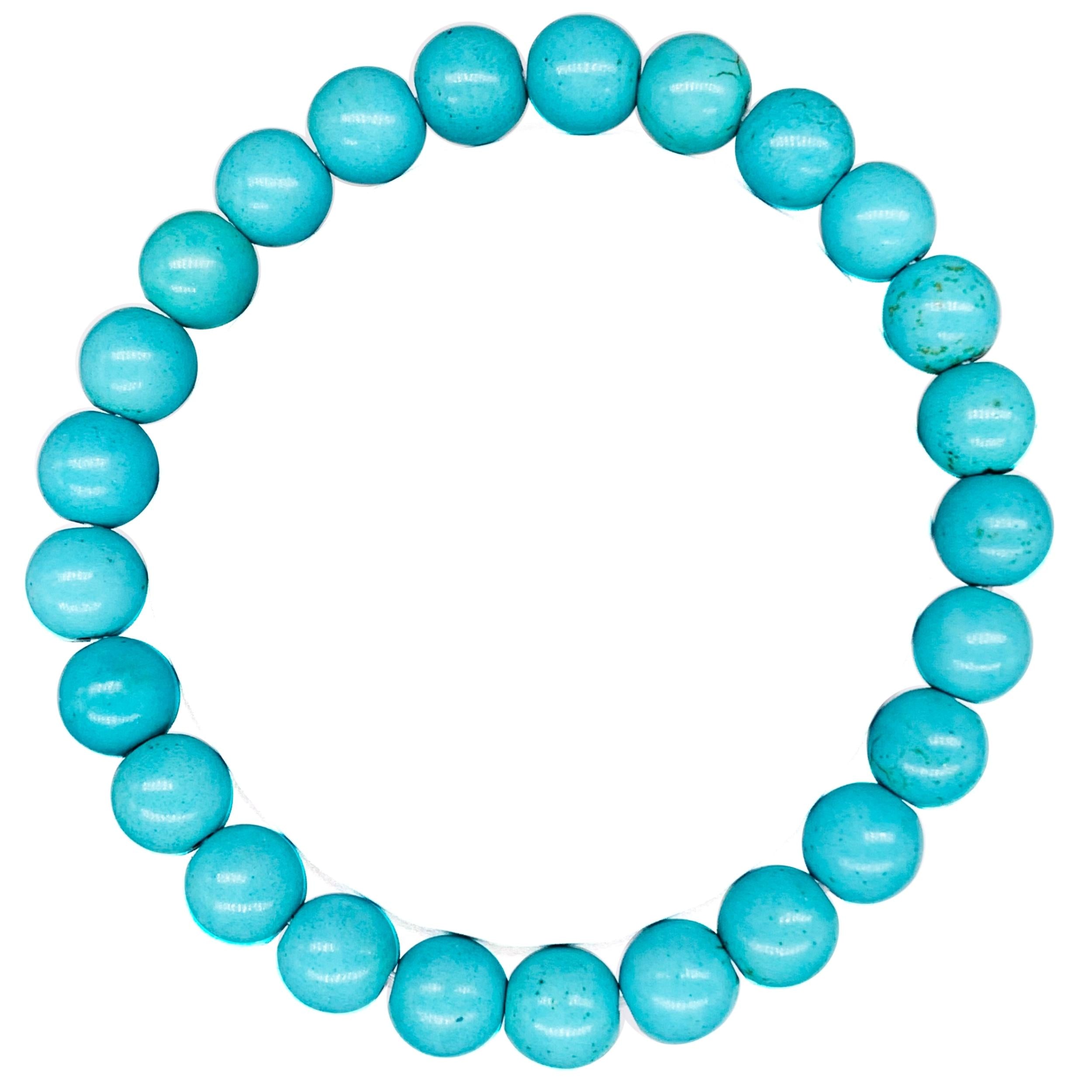 Turquoise Howlite Beaded Crystal Bracelet-0