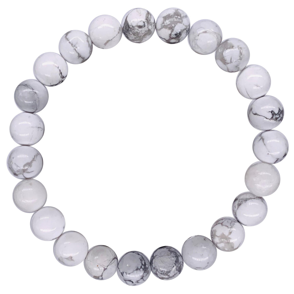 Howlite Beaded Crystal Bracelet-0