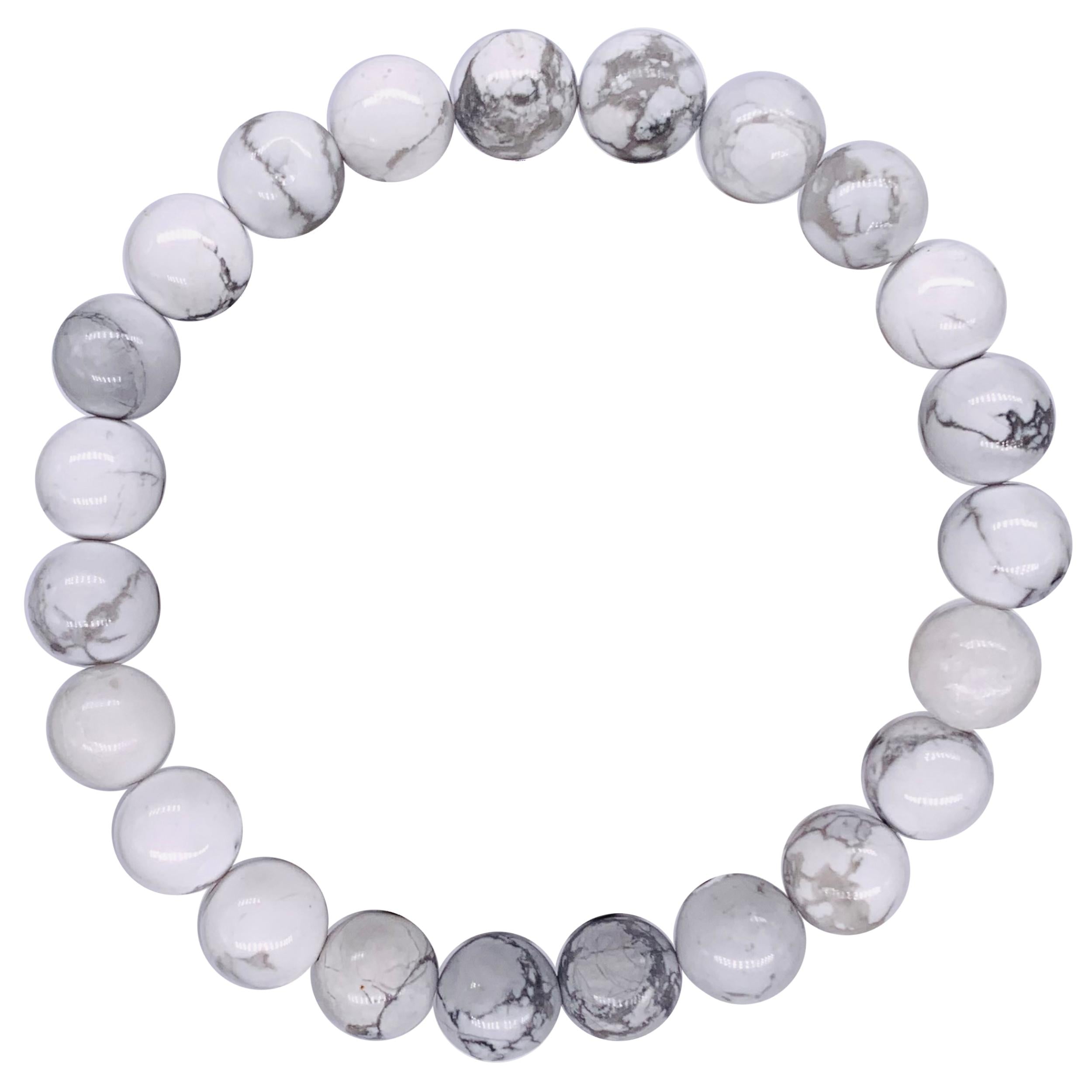 Howlite Beaded Crystal Bracelet-0