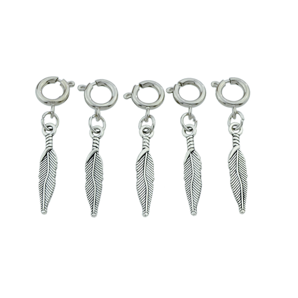 5 pcs Boho Chic Silver Leaf Starfish Shell Hair Claws Tribal Ethnic Accessories-5