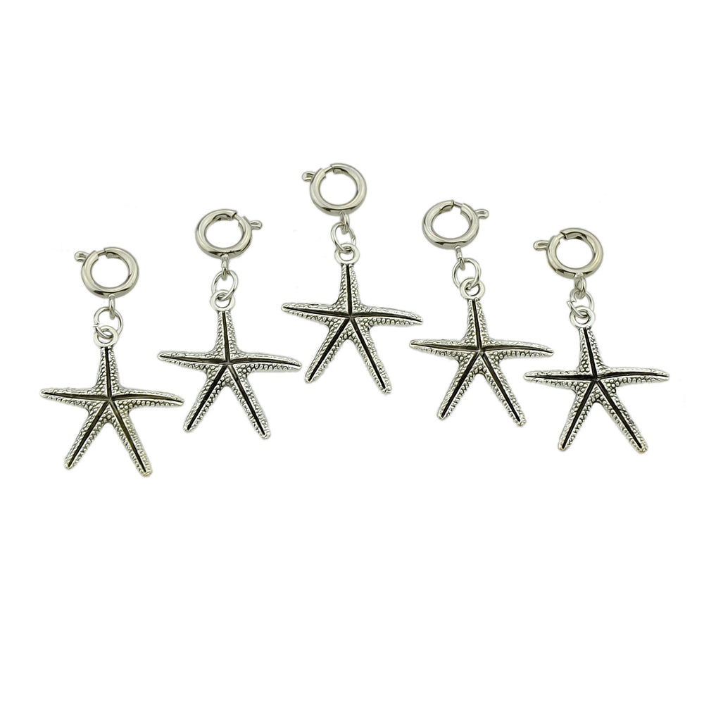 5 pcs Boho Chic Silver Leaf Starfish Shell Hair Claws Tribal Ethnic Accessories-0