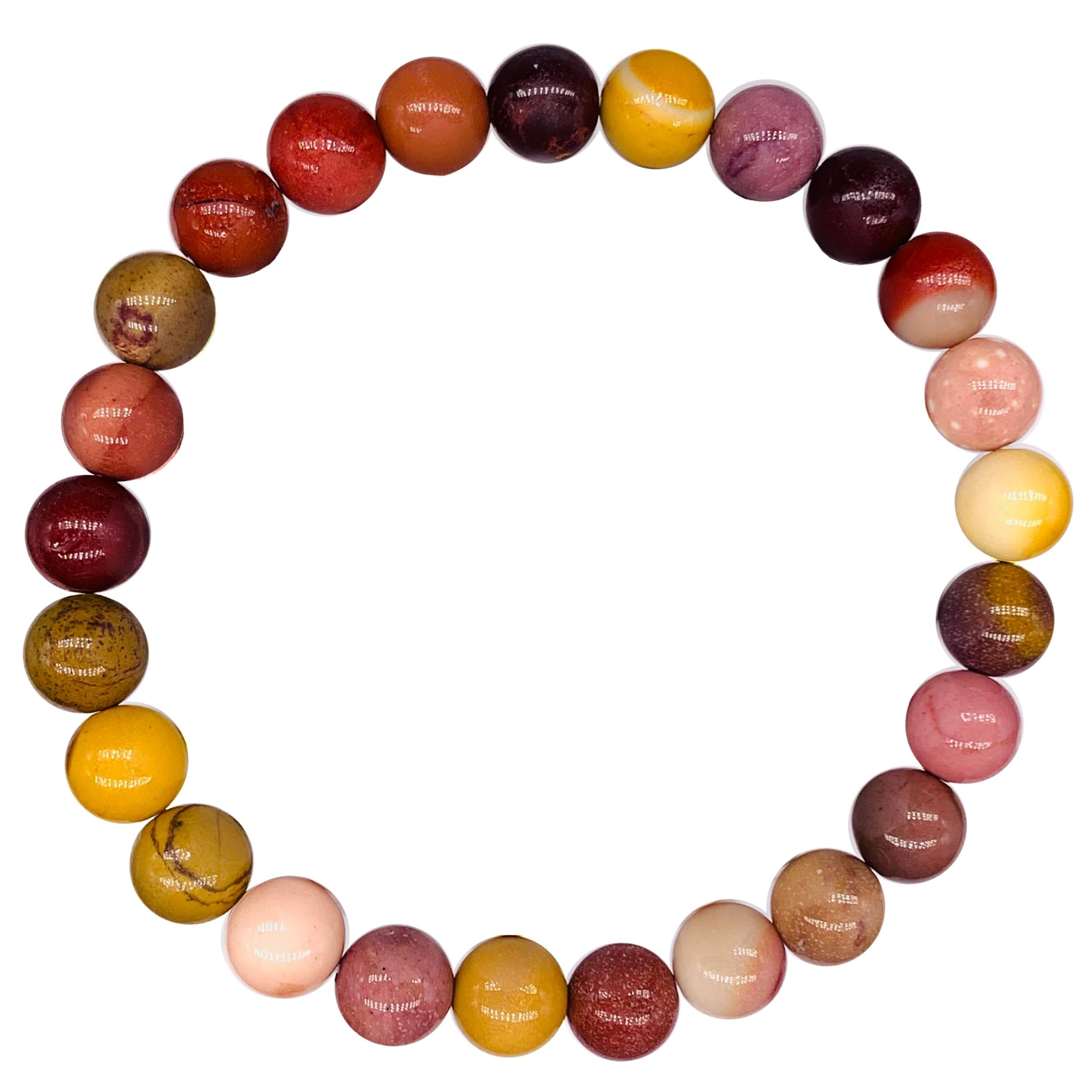 Mookaite Jasper Beaded Crystal Bracelet-0