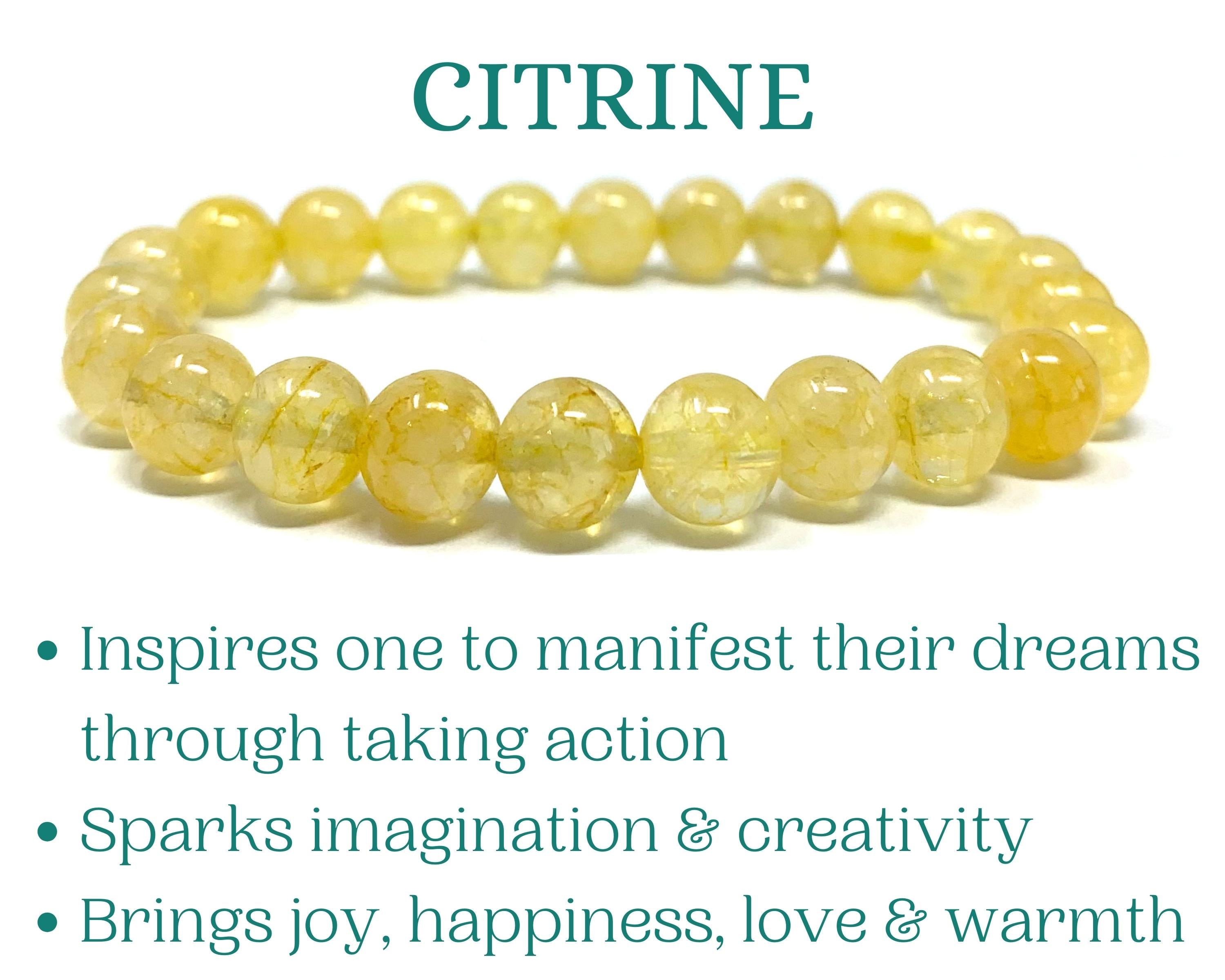 Citrine Beaded Crystal Bracelet-3