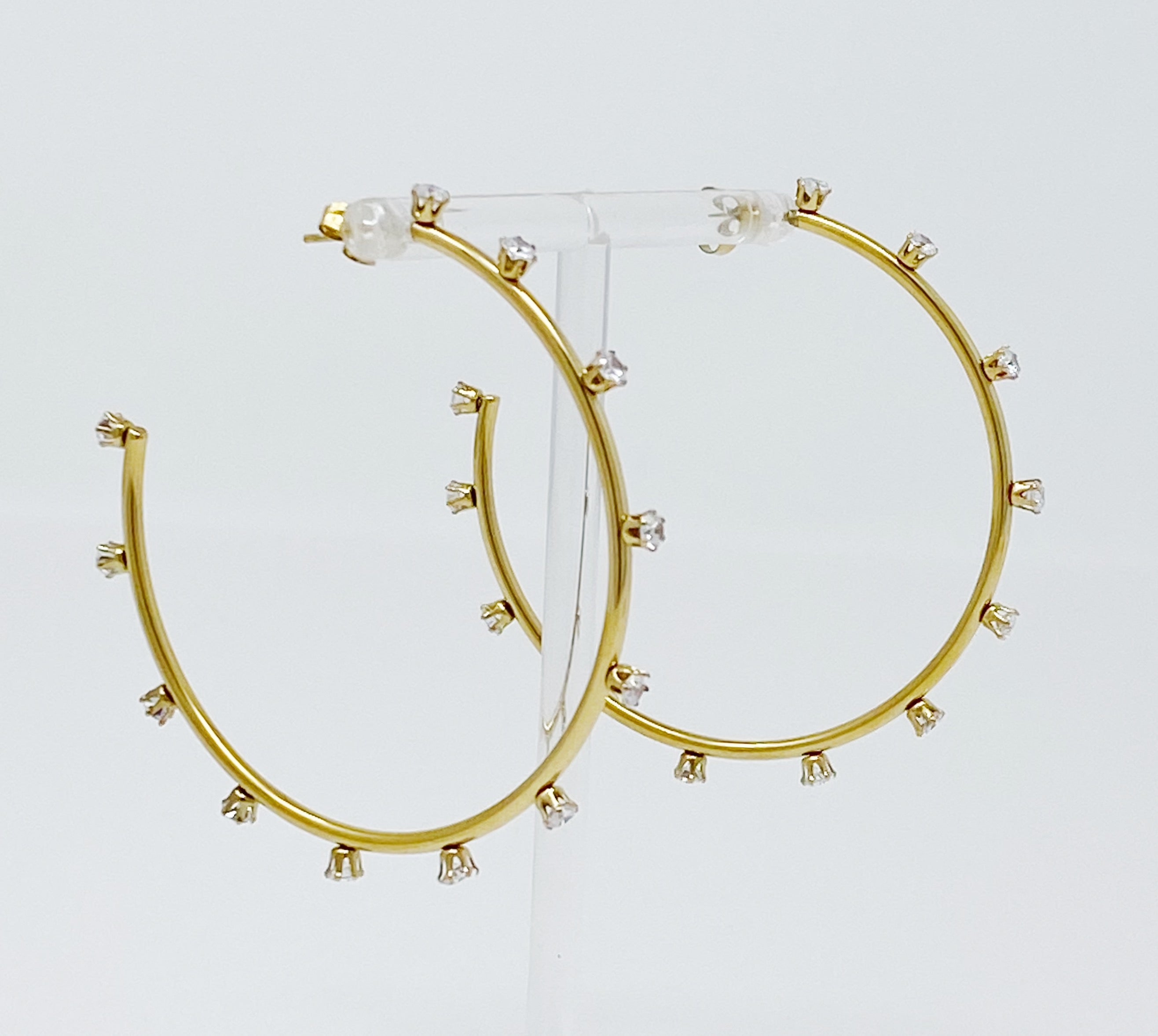 Slim & Jeweled Hoop Earrings