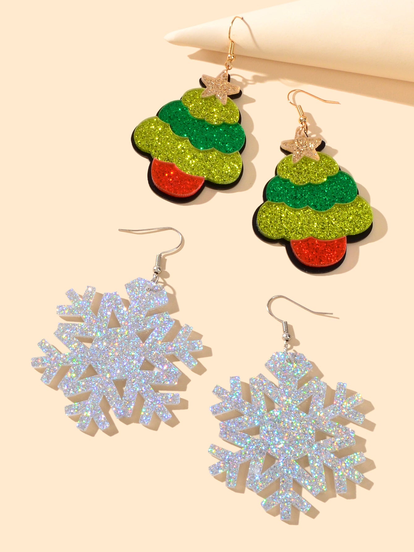 Christmas Gift Earrings Luxurious Colourful Santa Claus Jewellery 2 pairs-1