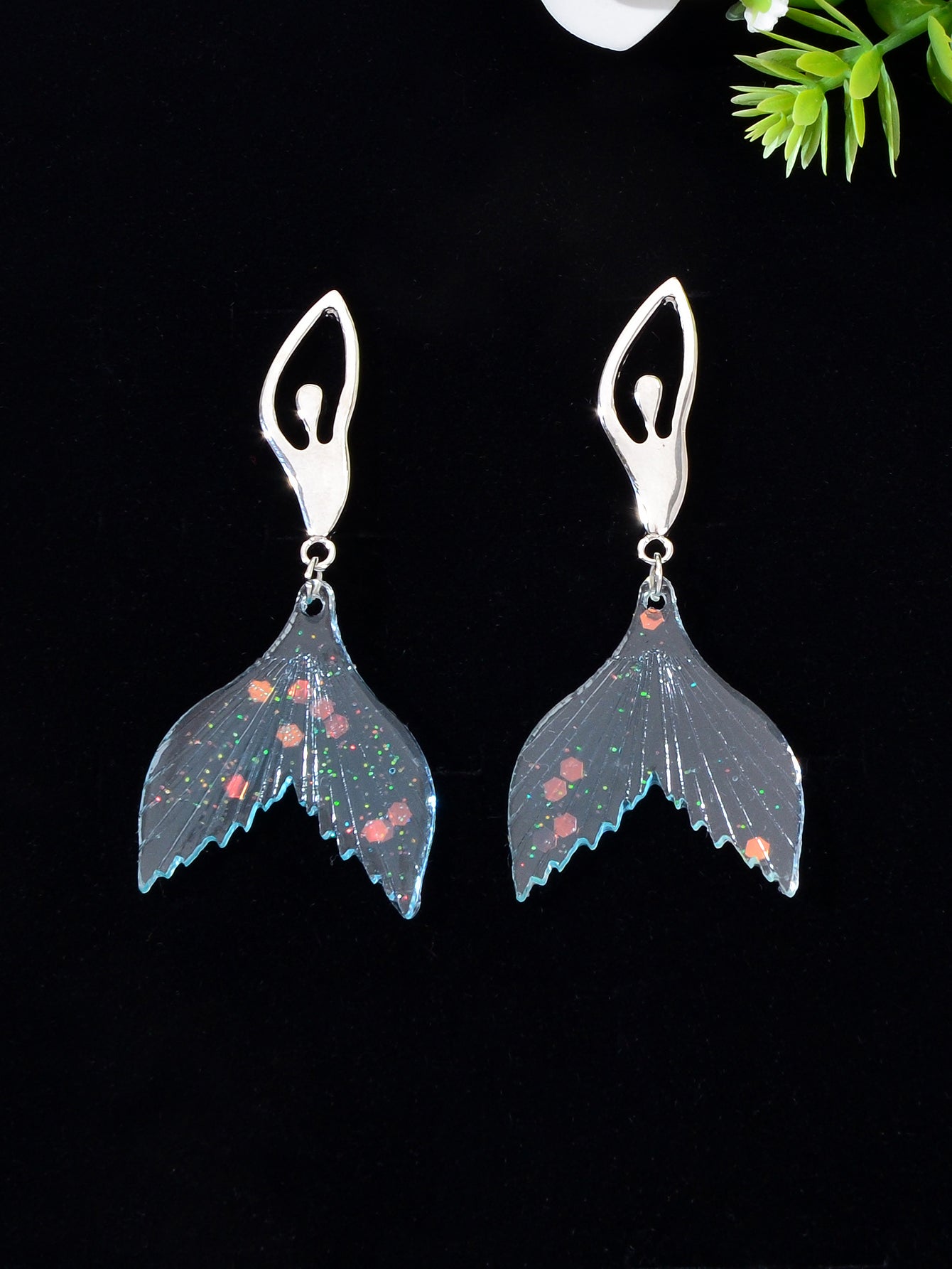 Adorable Mermaid Pendant Stud Earrings Enchanting Oceanic Charm Ear Jewellery-2