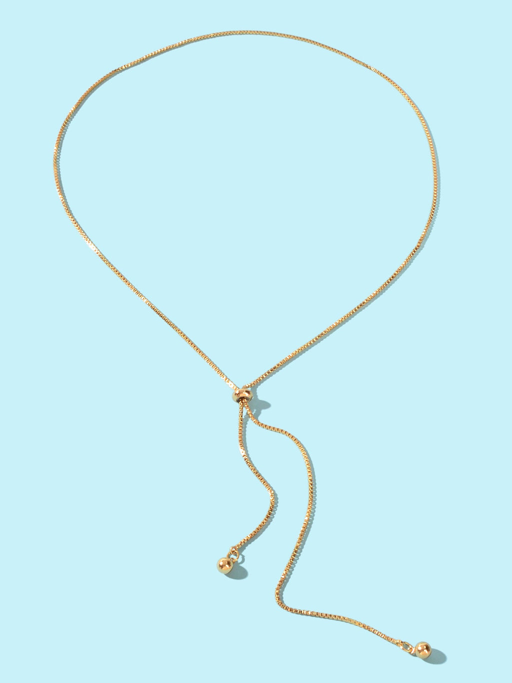 Gold Adjustable Trendy Y Drop Sliding Chain Necklace Women Minimalist Jewellery-1
