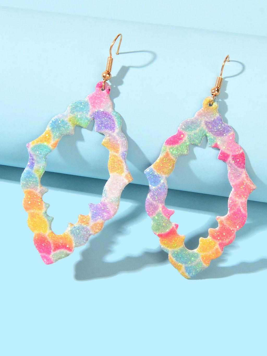 Ladies Jewellery Candy Color Leather Geometric Boho Chic Dangle Holiday Earrings-1