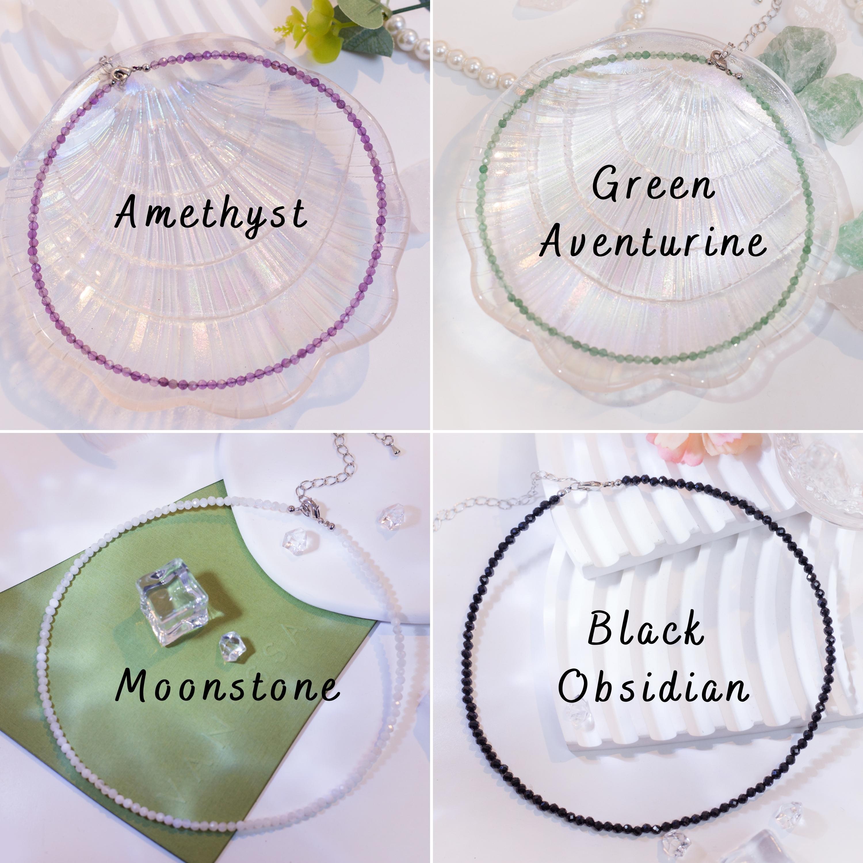 Birthstone Crystal Gemstone Choker Necklace-3