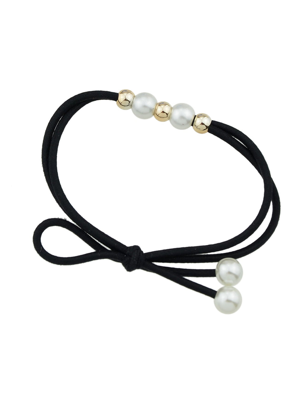 Pearl Metal Beads Elastic Bowknot Hair Ties Ropes Women Girls Hair Accessories-1