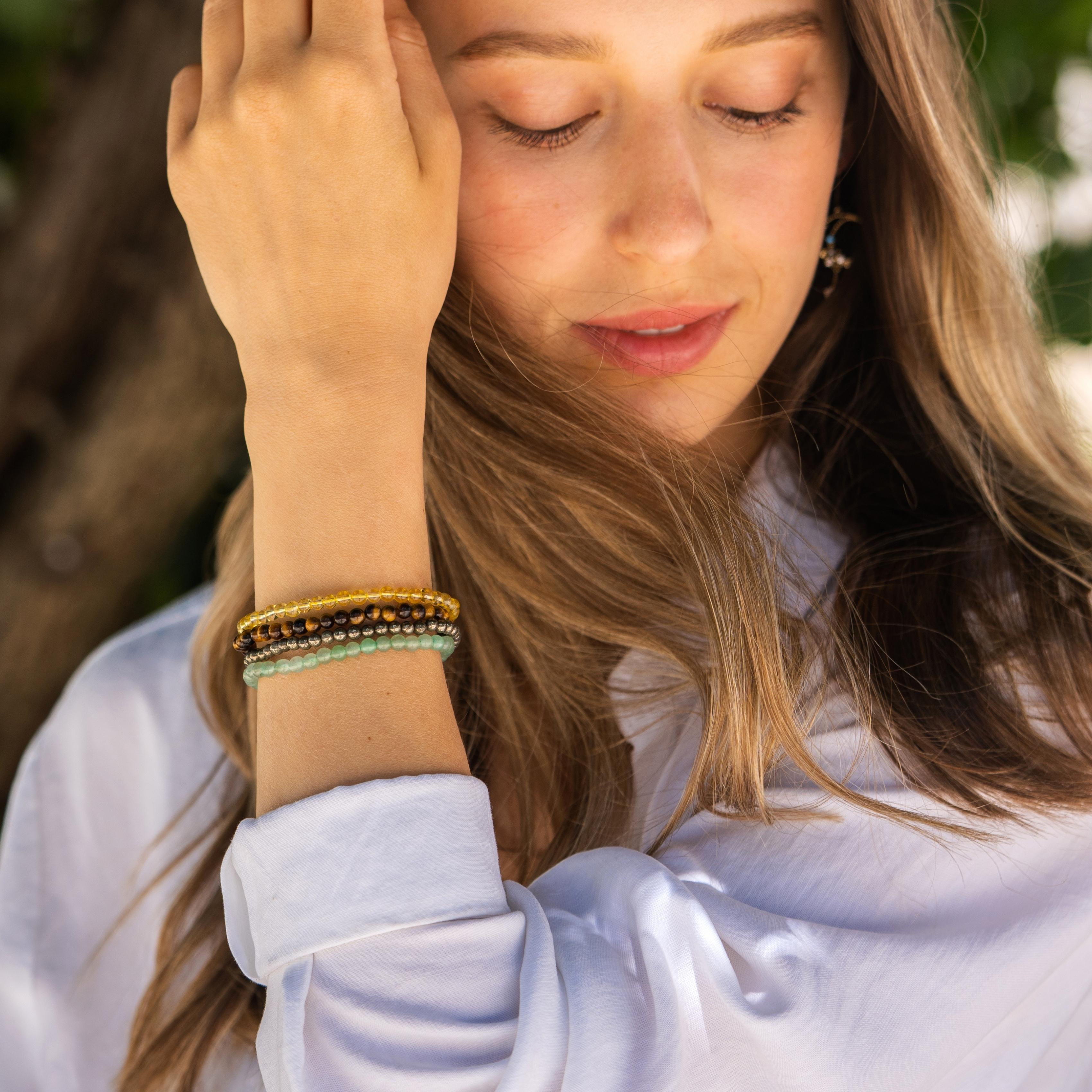 Attract Abundance Luck Money Stackable Crystal Bracelet Set-3