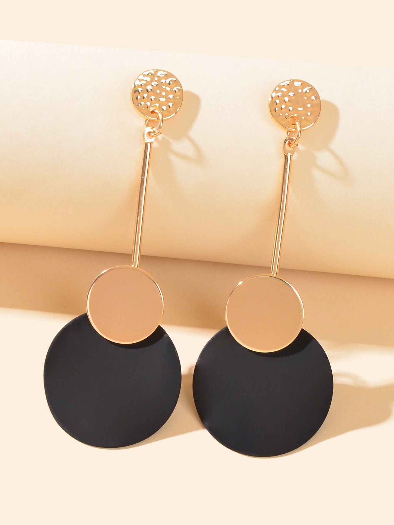 Gold Metal Red Green Geometric Chandelier Pendant Earrings for Women Teens Girls-6
