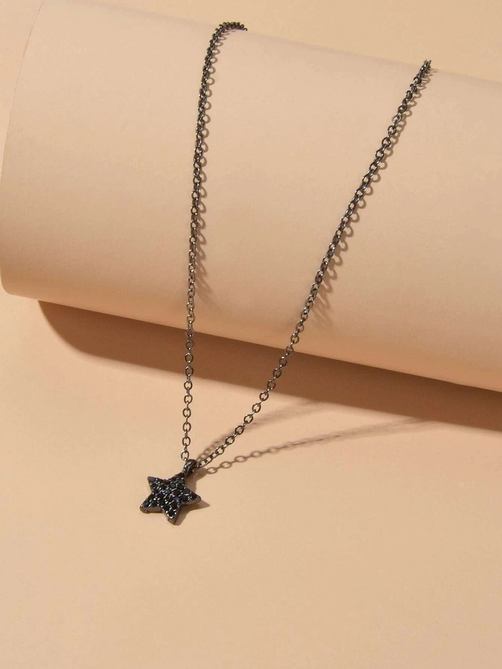 Fashion Rhinestone Jewellery Black Star Pendant Necklace Beautiful Choker Collar-1