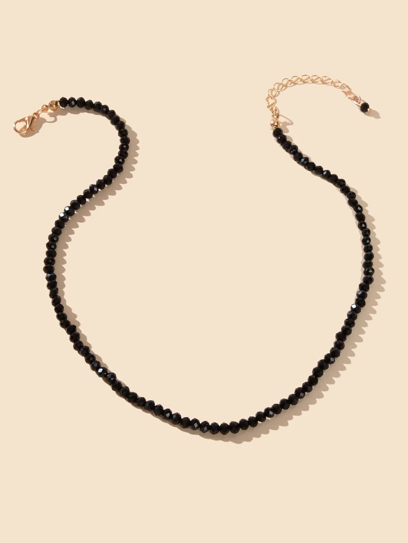 Black Blue Purple Beads Ethnic Chain Collar Necklace Girls Party Jewellery Gift-1