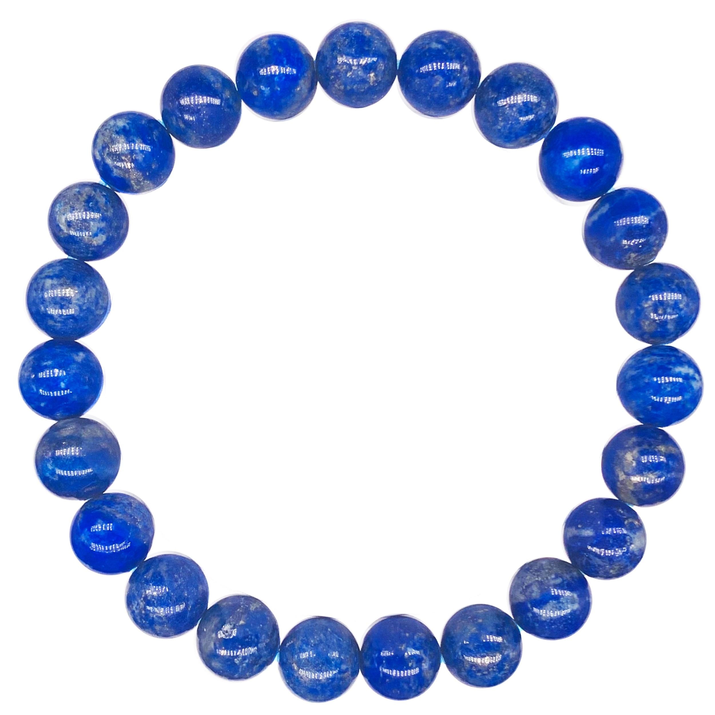 Lapis Lazuli Beaded Crystal Bracelet-0