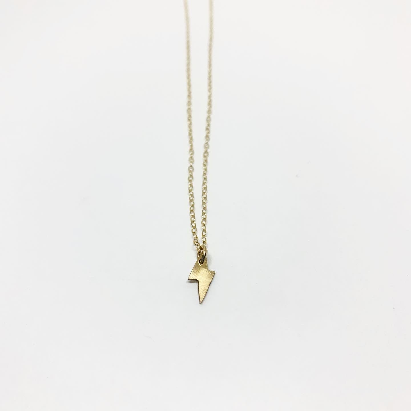 Mini Lightning Bolt Charm Necklace-0