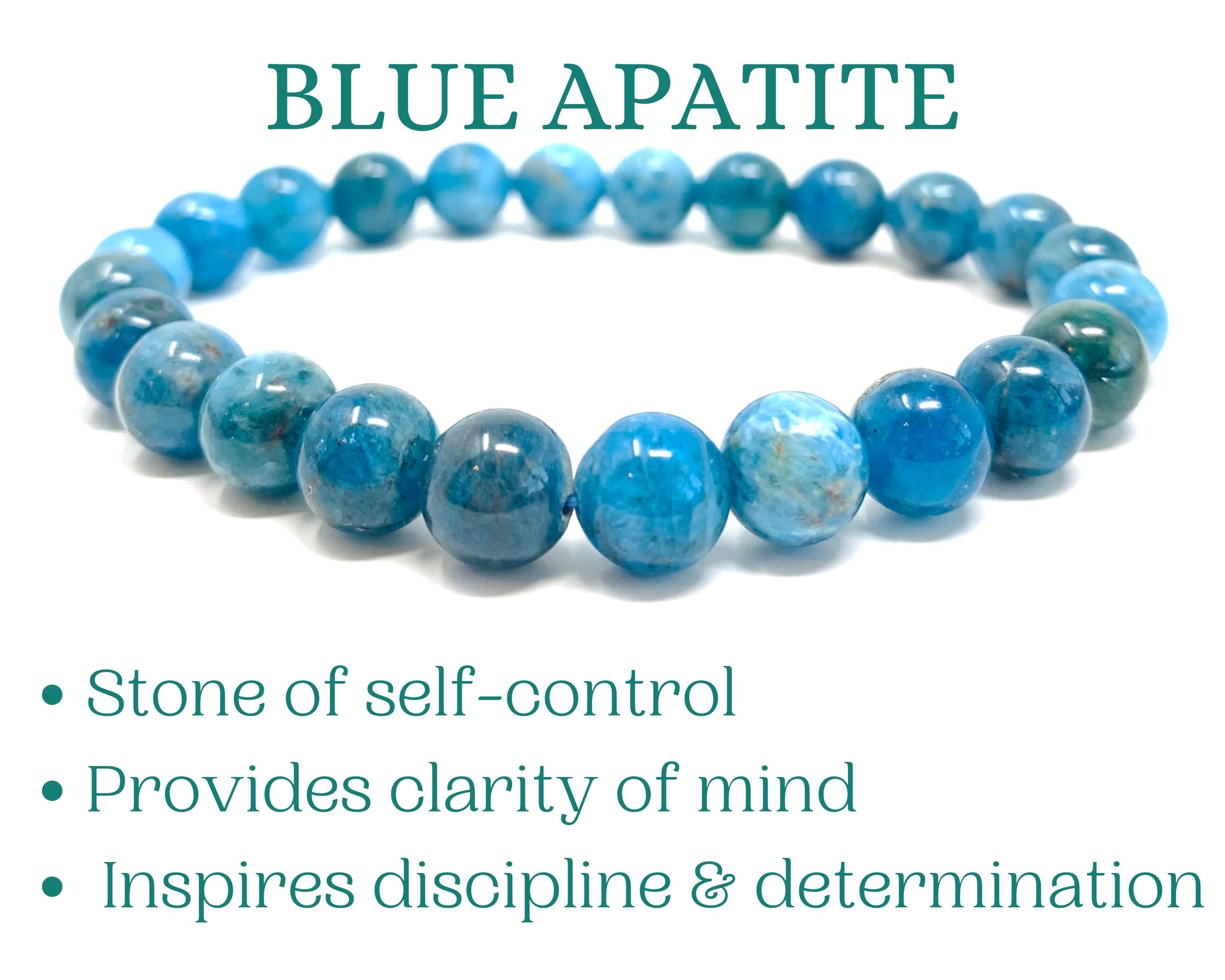 Blue Apatite Beaded Crystal Bracelet-3