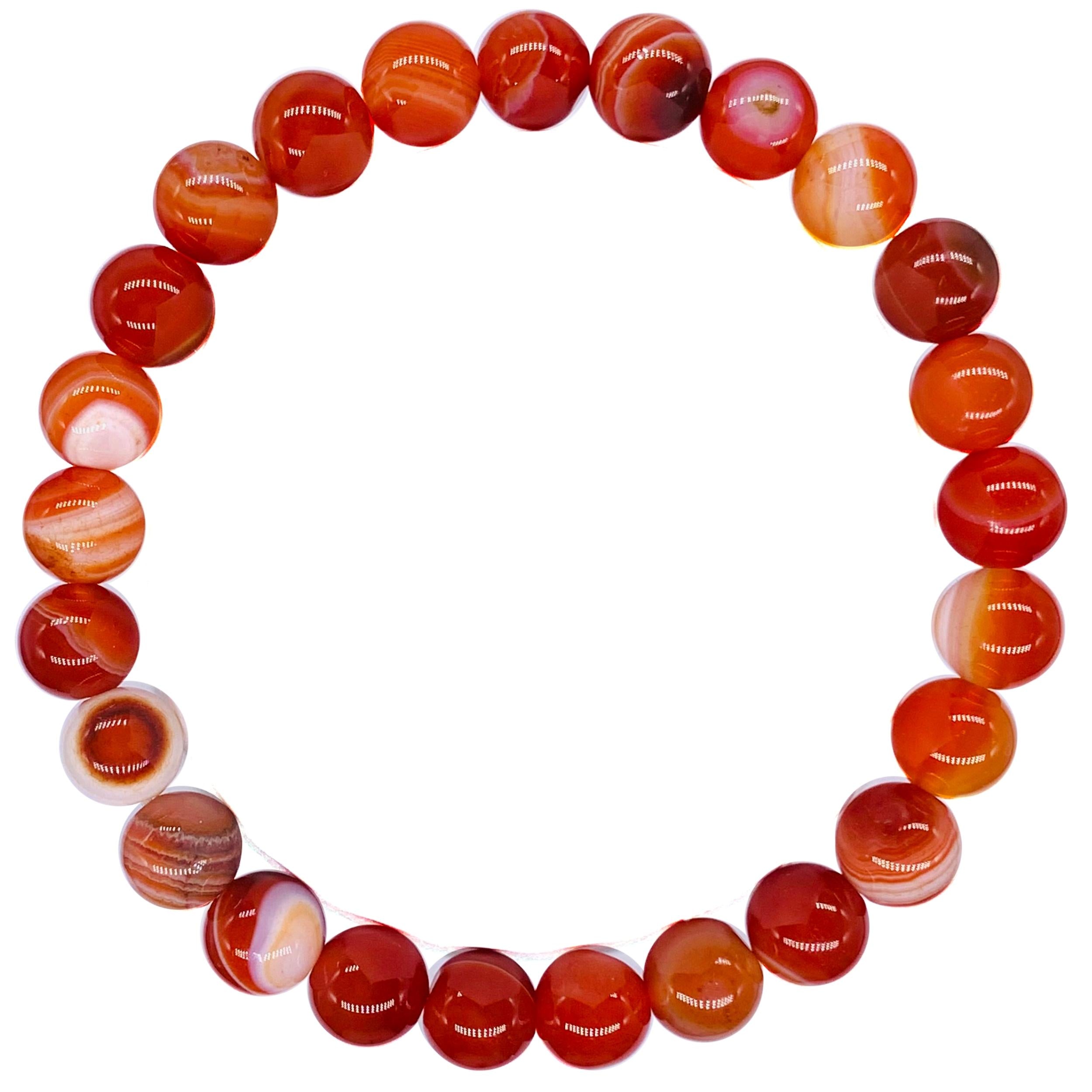 Carnelian Beaded Crystal Bracelet
