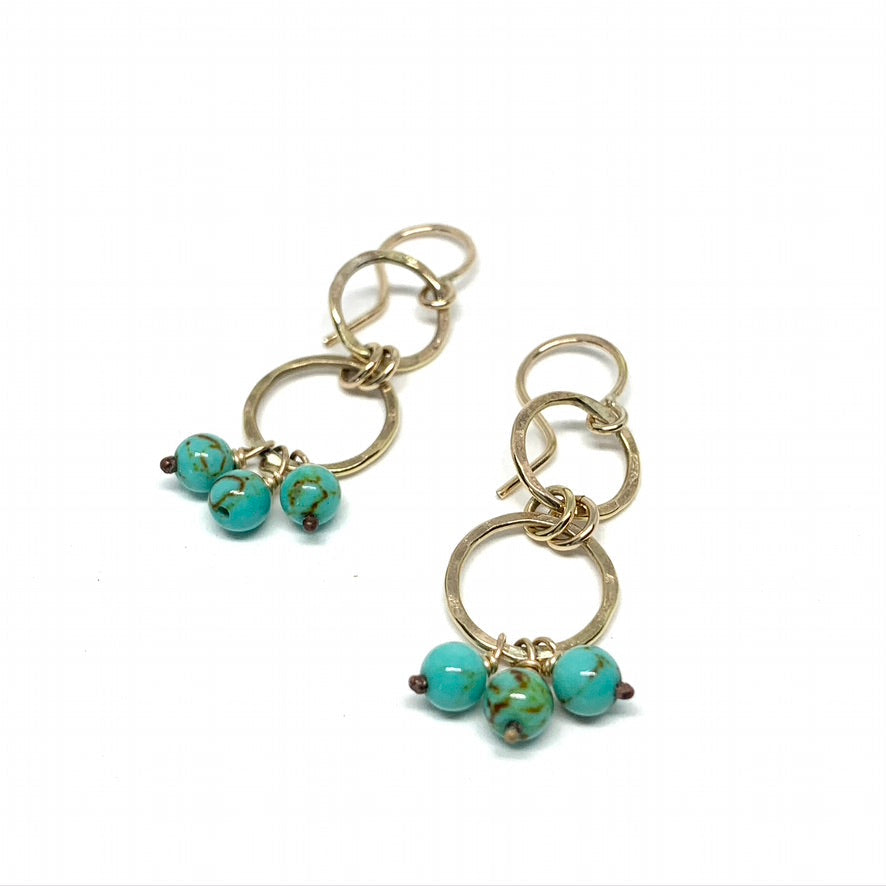 Mini Turquoise Chandelier Earrings-0