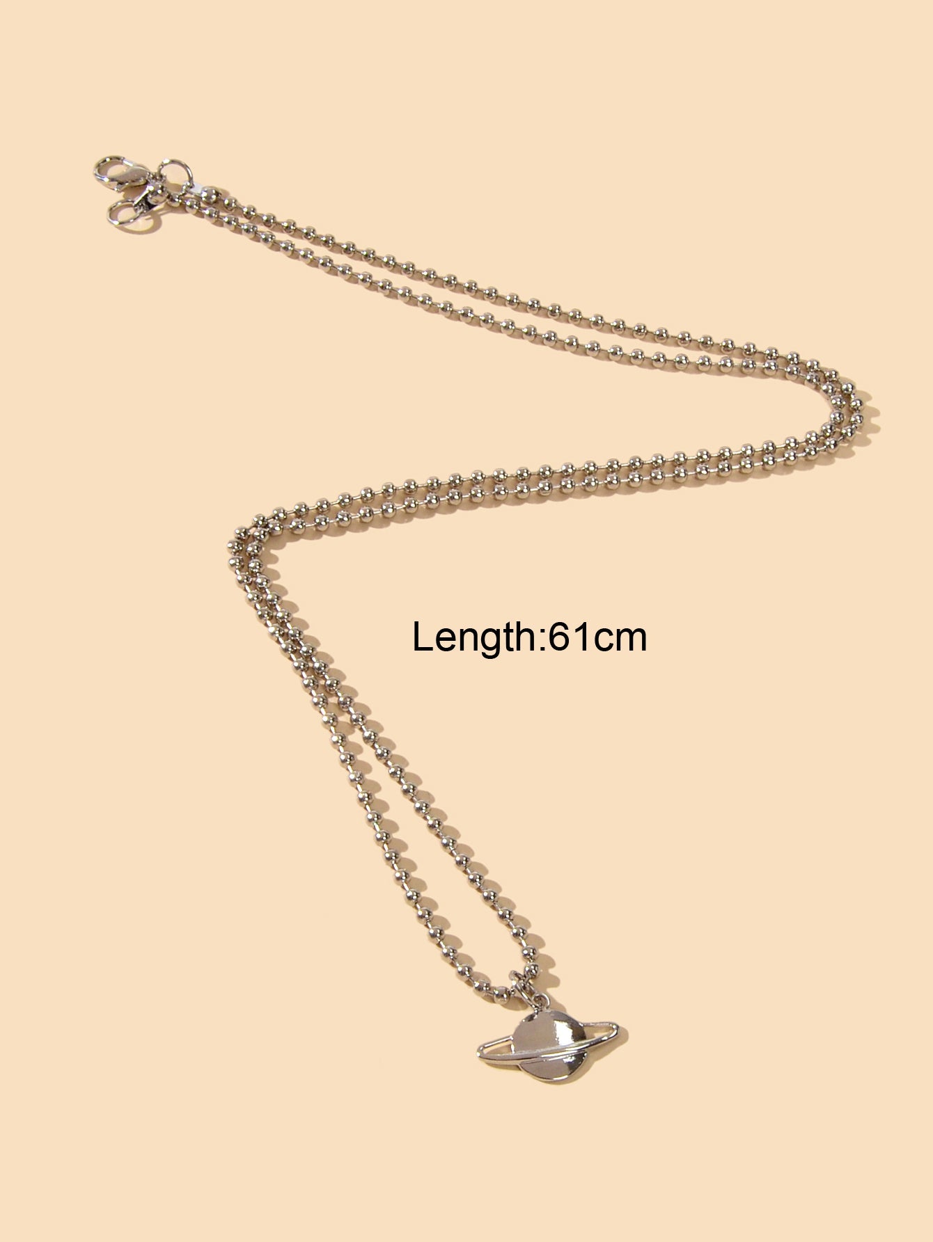 Unique Long Silver Popcorn Chain Planet Pendant Necklace Party Women Decoration-2