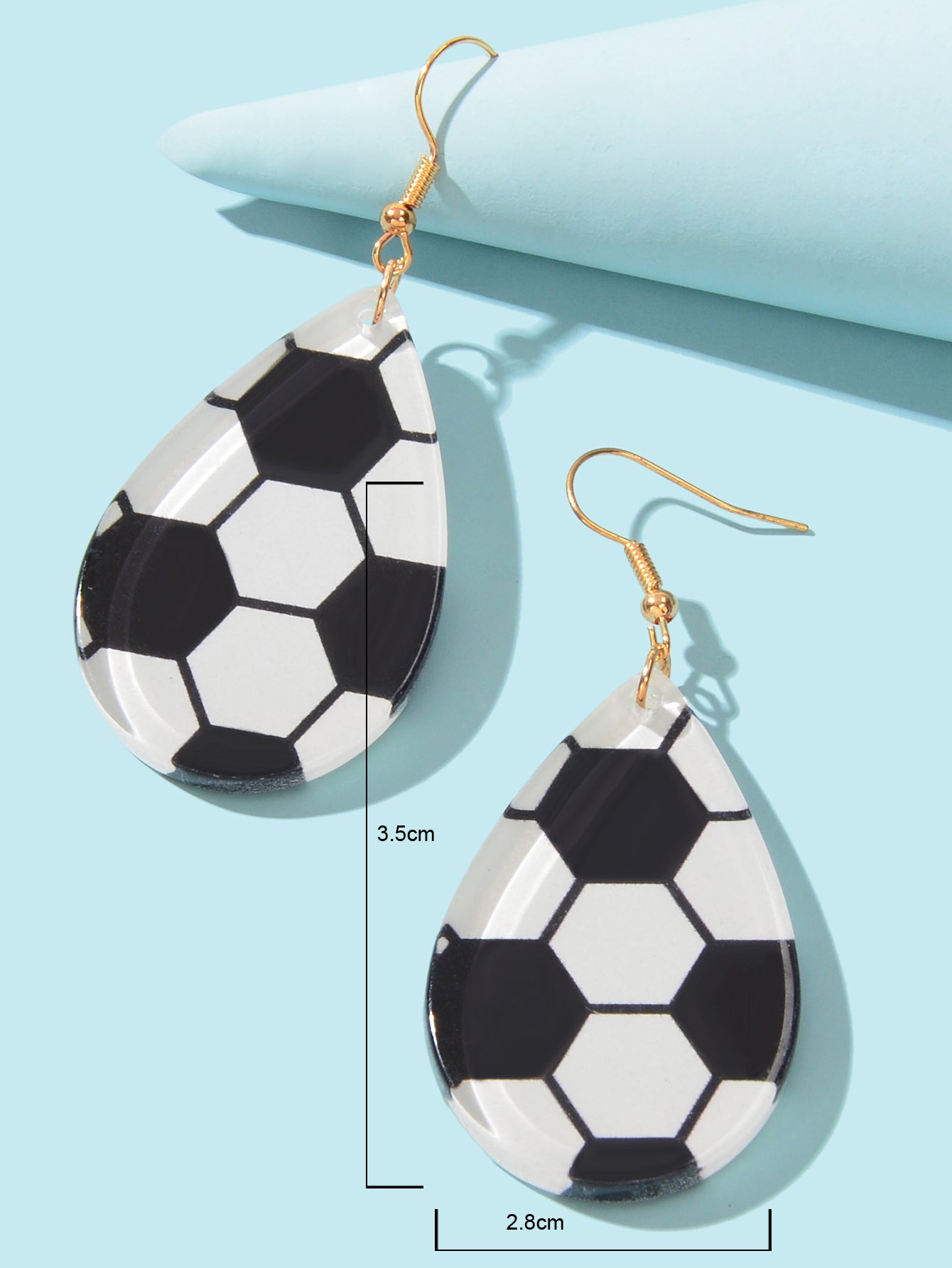 1 Pair World Cup Soccer Ball Earrings Football Sport Drop Dangling Ear Jewellery-2