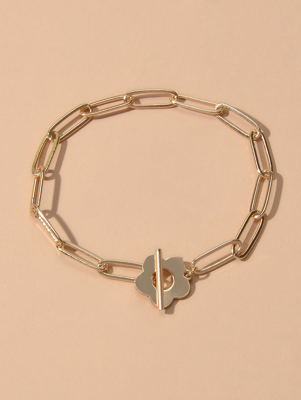 Party Decoration for Women Gold Link Chain Flower Charm Classics Bracelets Gift-2