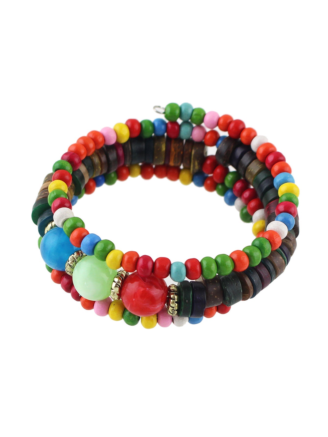 Ethnic Jewelry Handmade Colorful Bead Multi-layer Chain Bohemian Bangle Bracelet